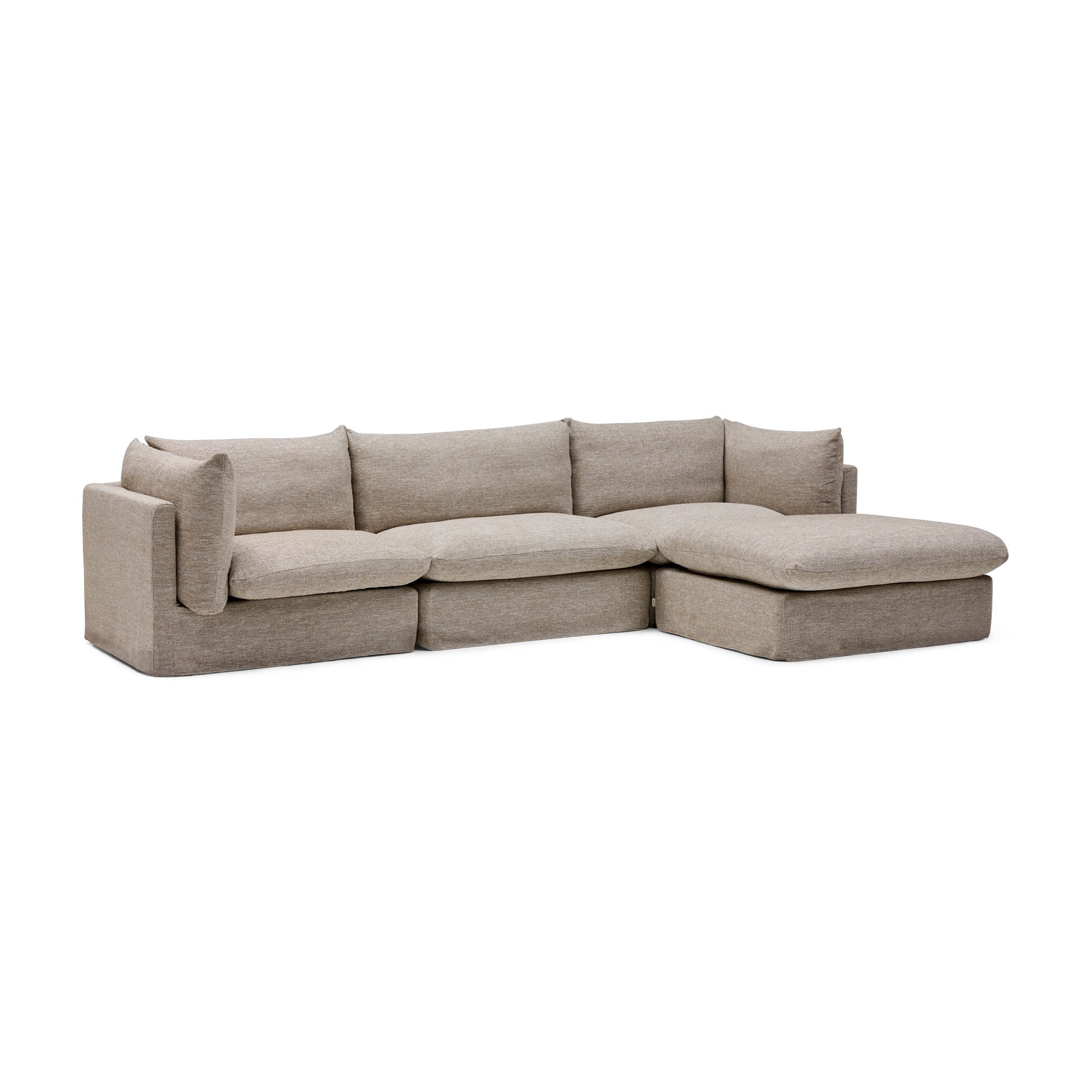 Mia Modular Sofa Husk 3 Seat with Ottoman