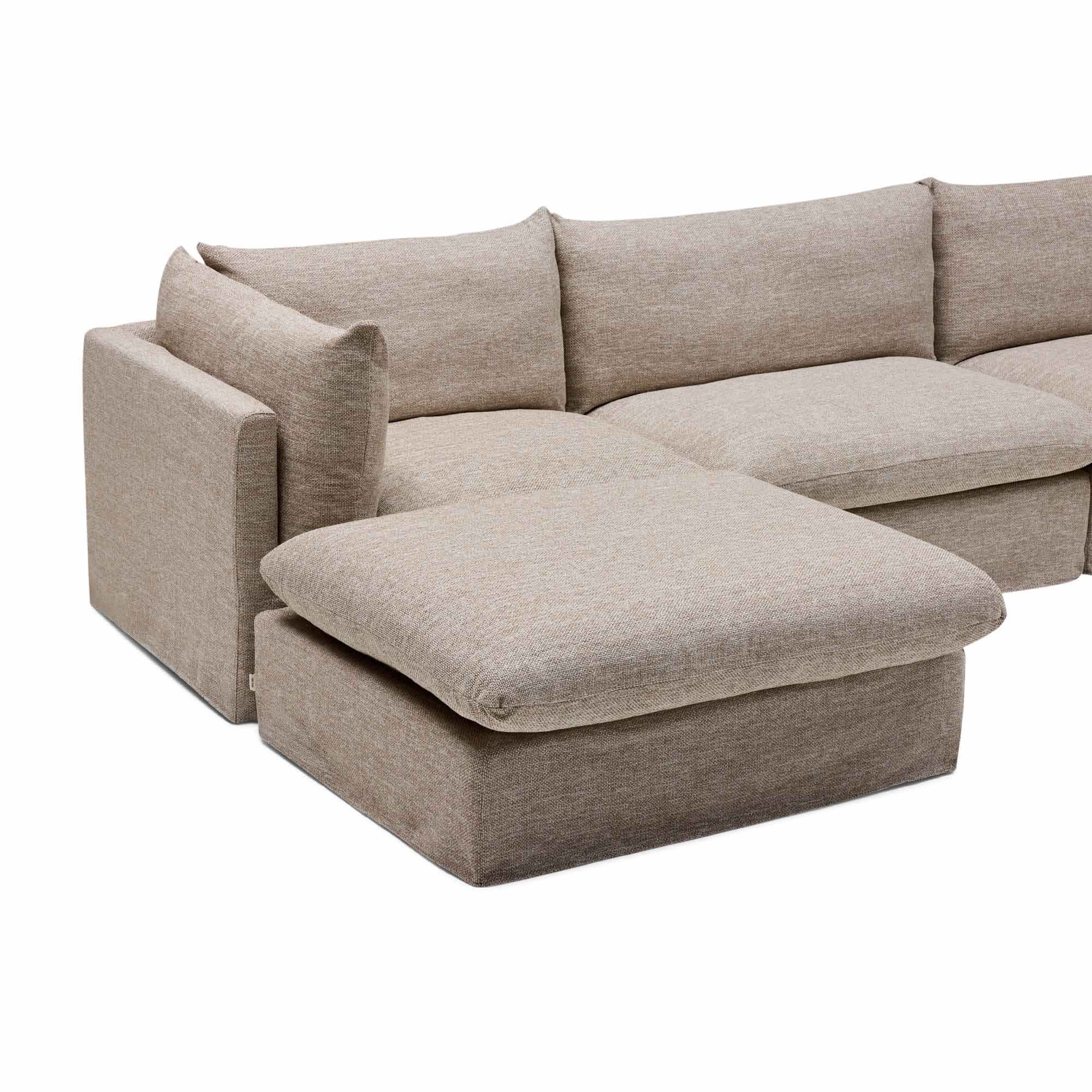 Mia Modular Sofa Husk 3 Seat with Ottoman