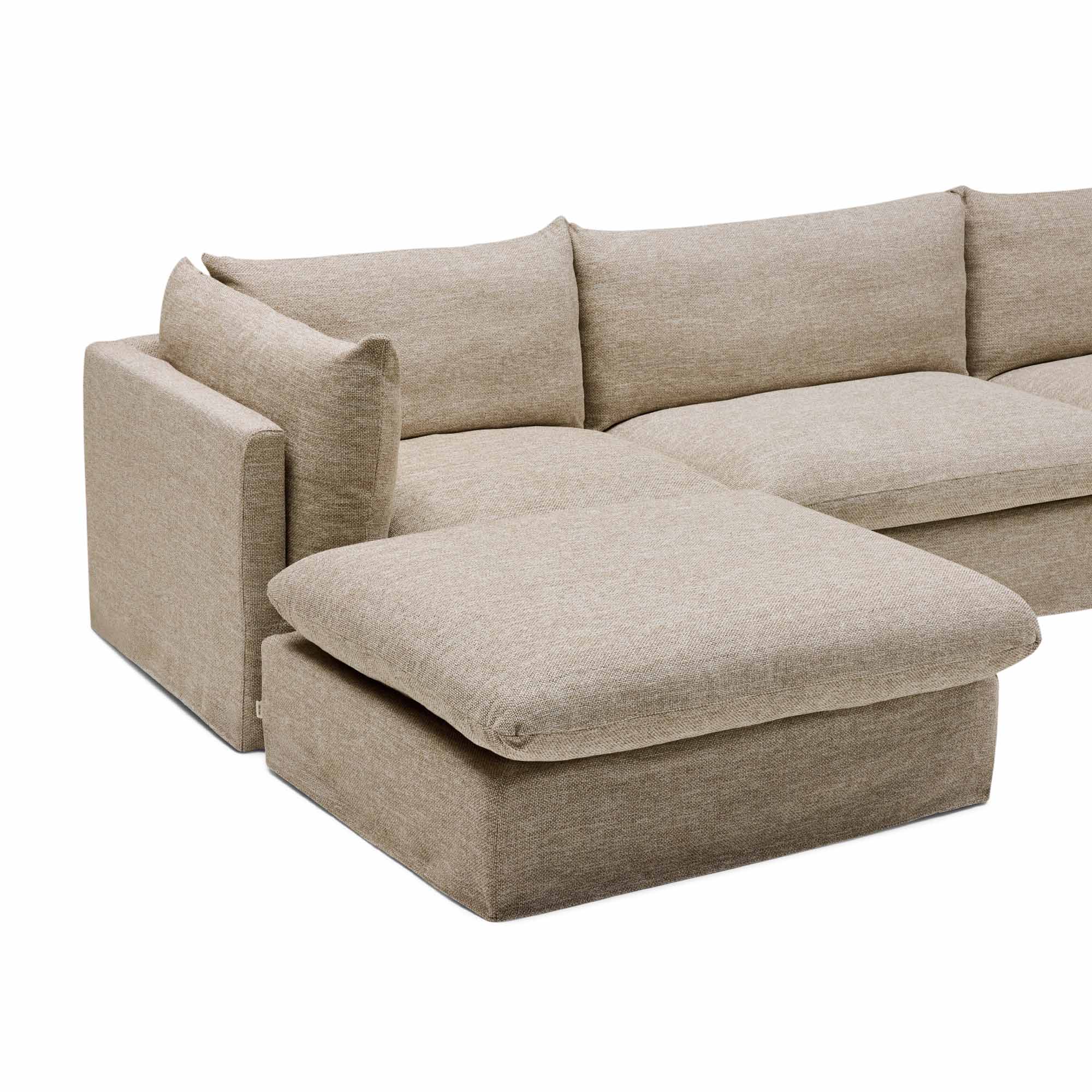 Mia Modular Sofa Husk 3 Seat with Ottoman