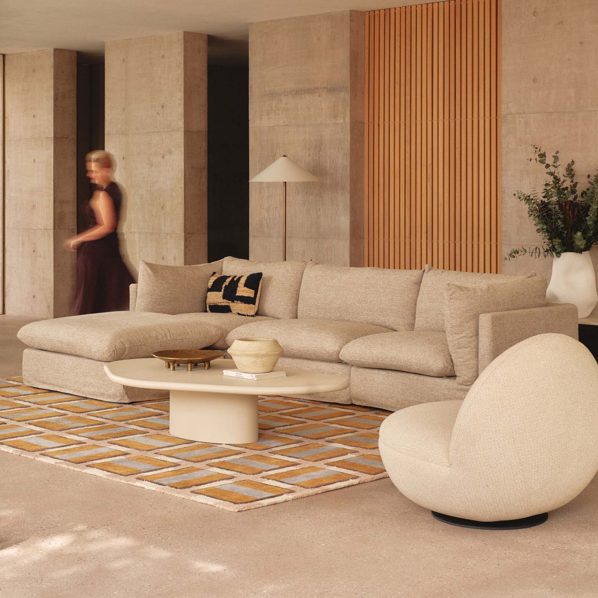 Mia Modular Sofa Husk 3 Seat with Ottoman