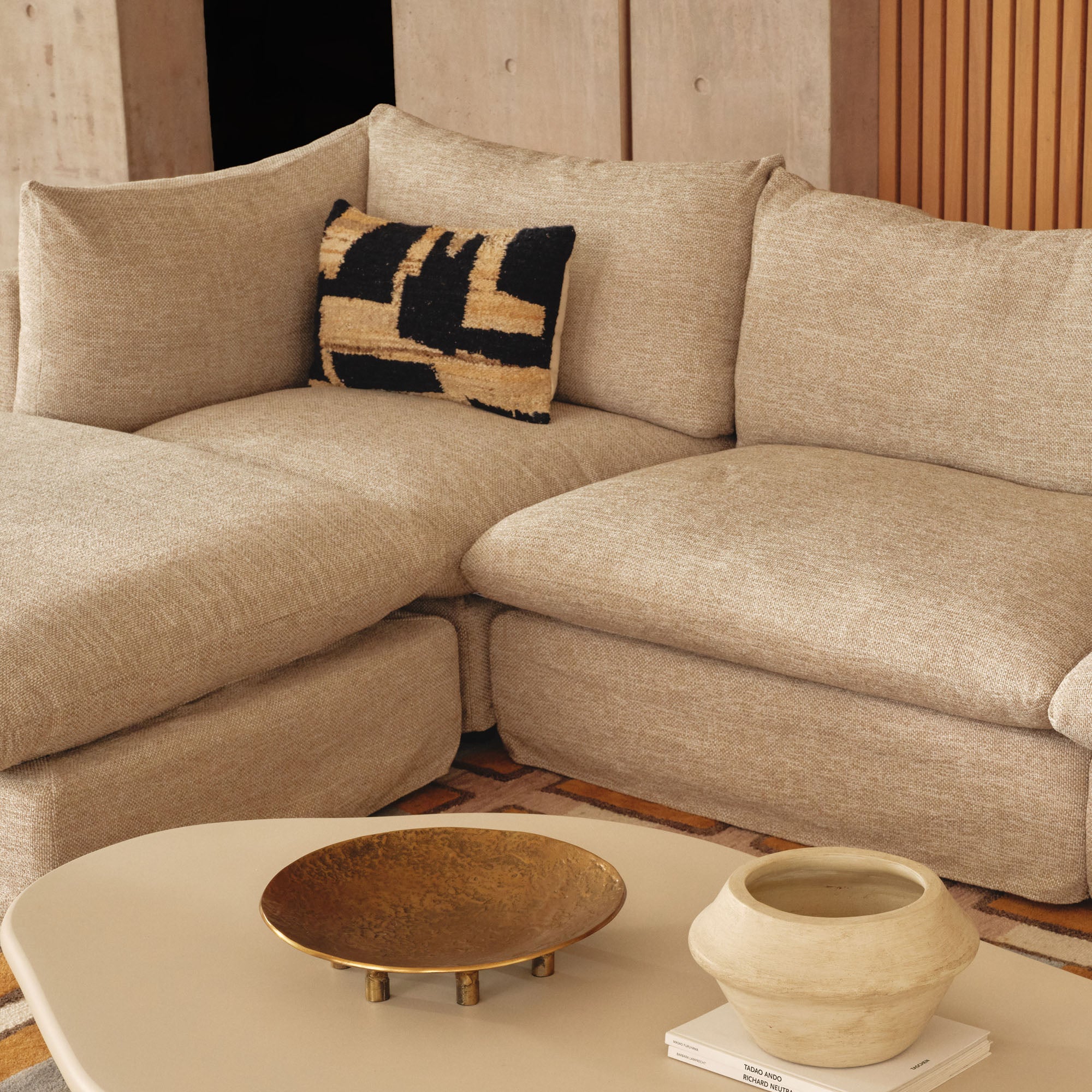 Mia Modular Sofa Husk 3 Seat with Ottoman