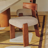 Esra Dining Chair Tusk Beige Walnut