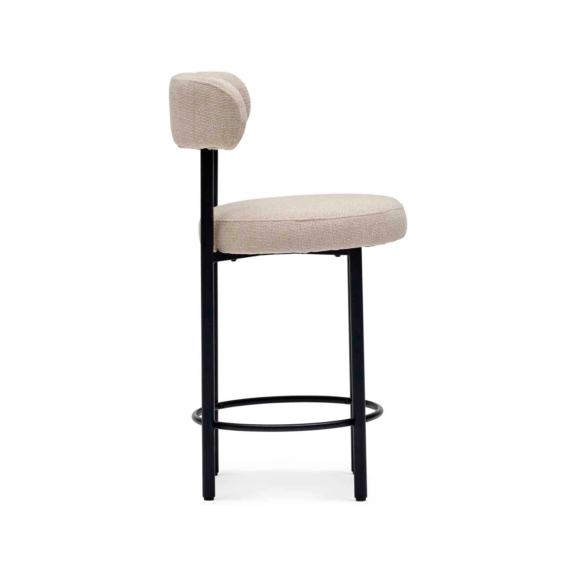 Franco Bar Stool Soft Ivory Black