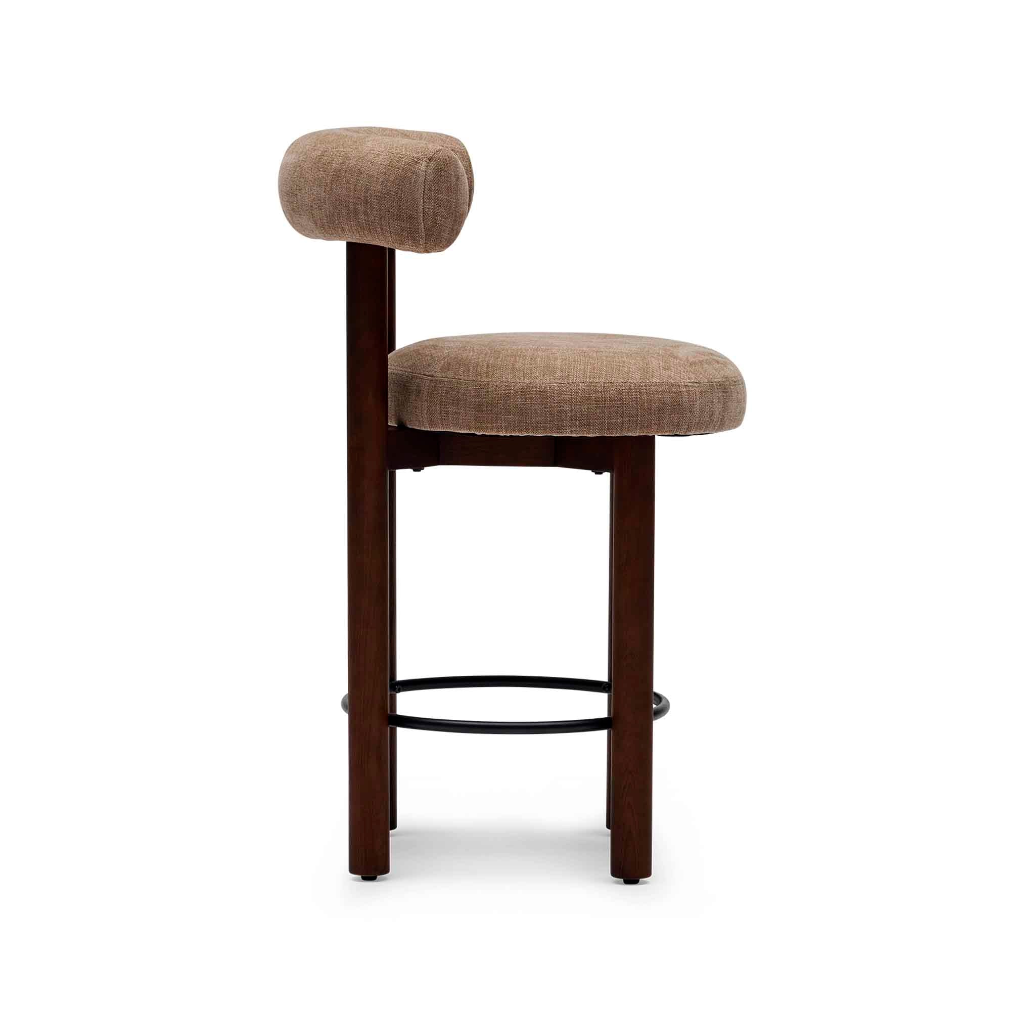 Rossi Bar Stool Mushroom Walnut