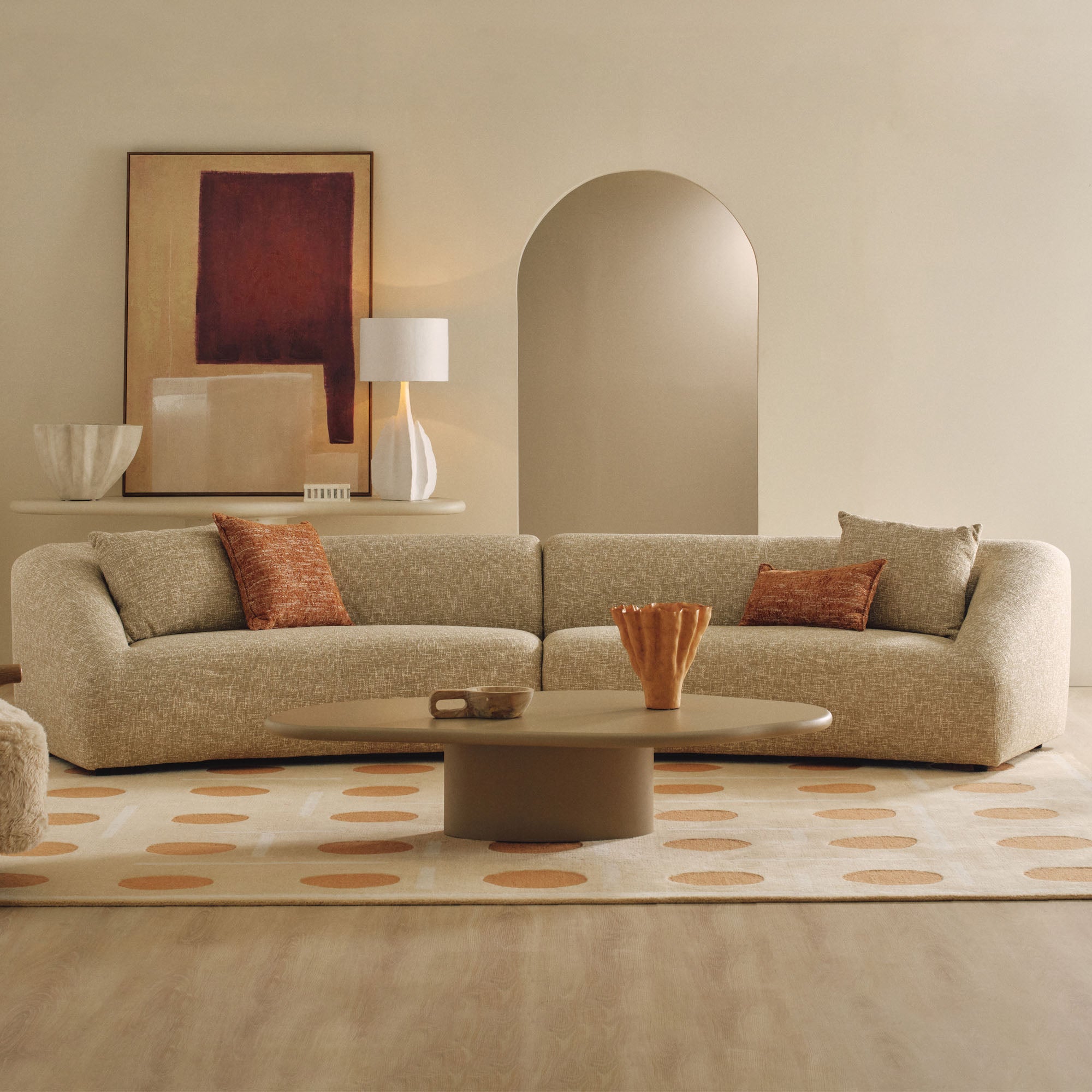 Amelie Sectional Sofa Taupe Fleck