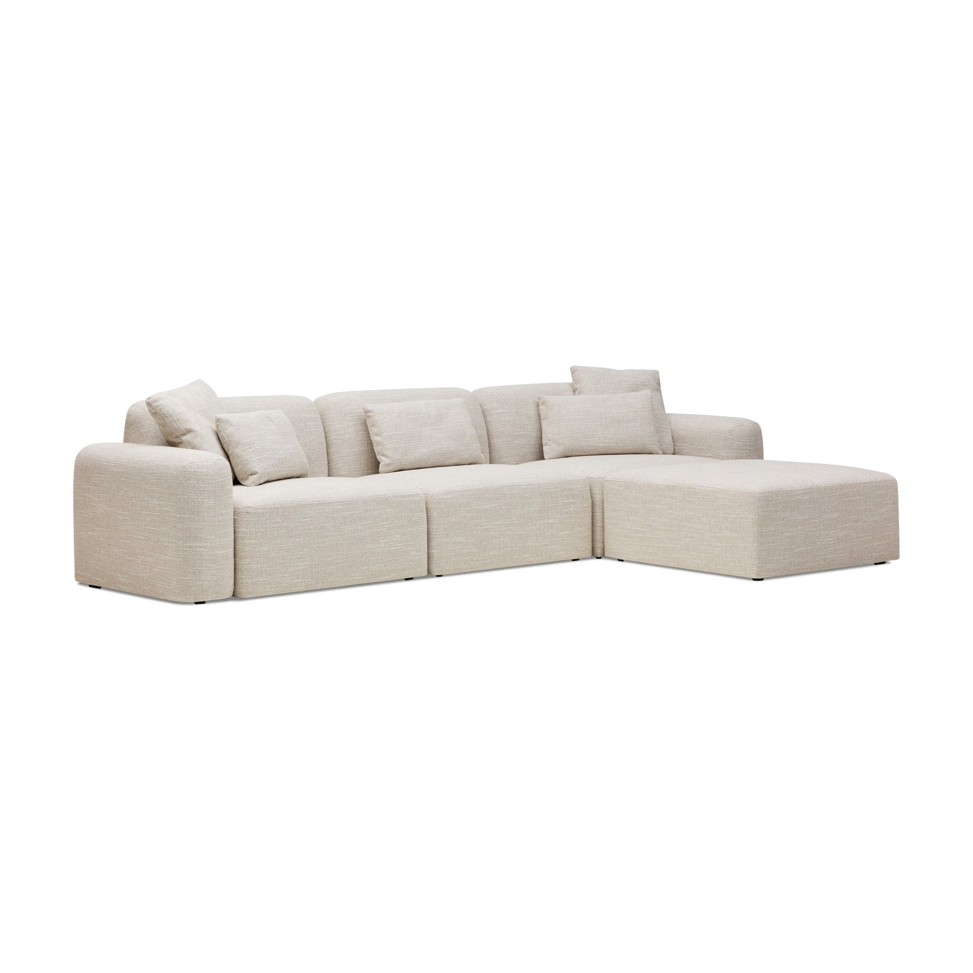 Paige Modular Sofa Oyster Weave 3 Seat with Ottoman