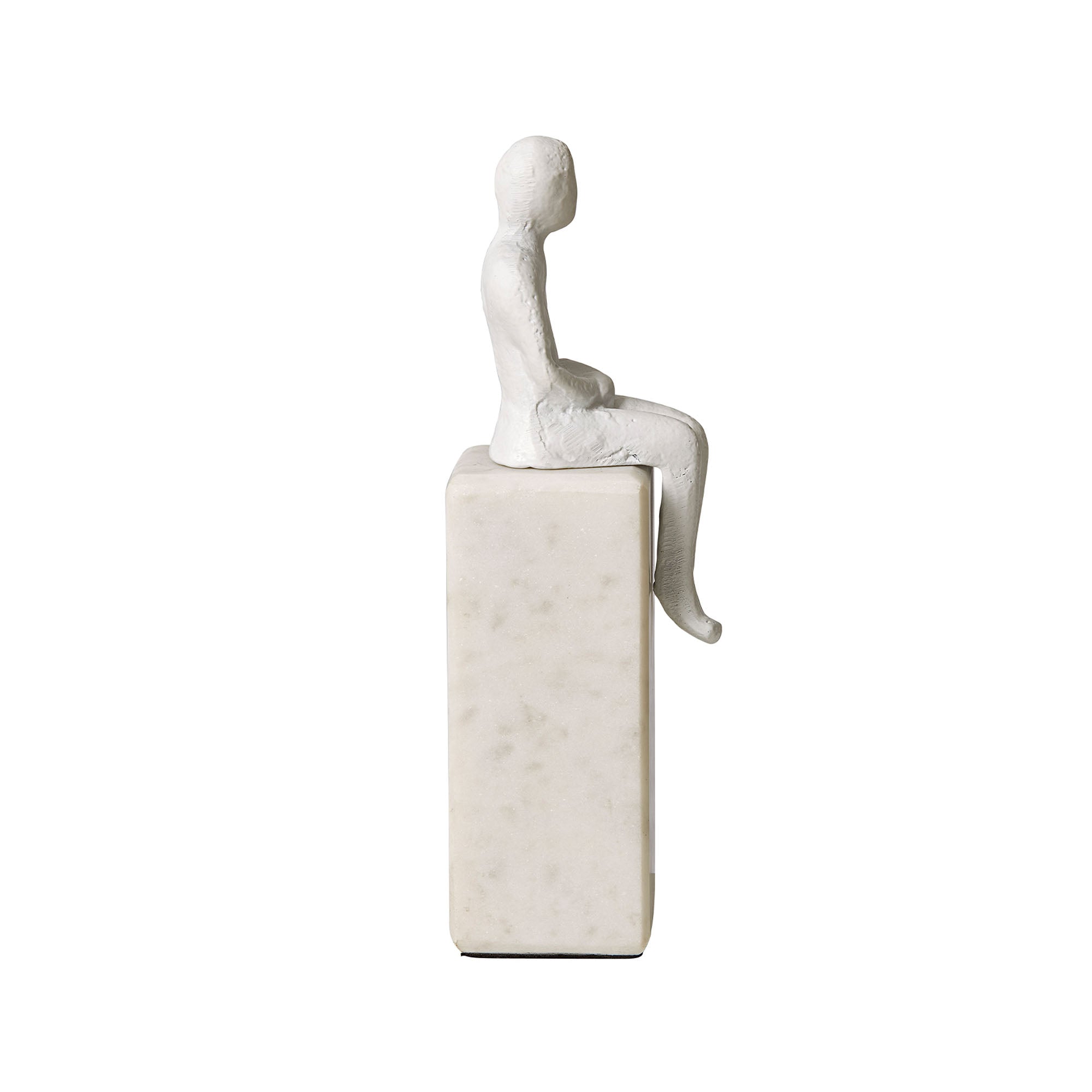 Banswara Sitting Man Bookend White