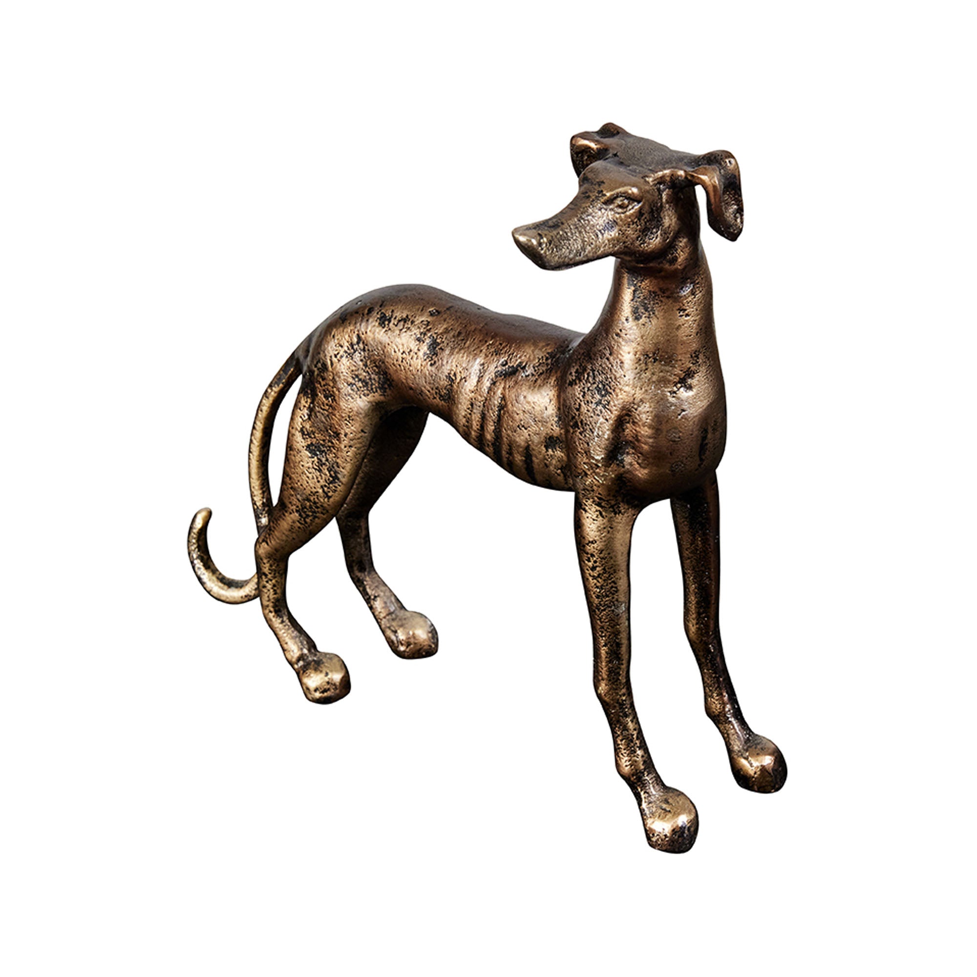 Rudi Greyhound Sculpture Brass