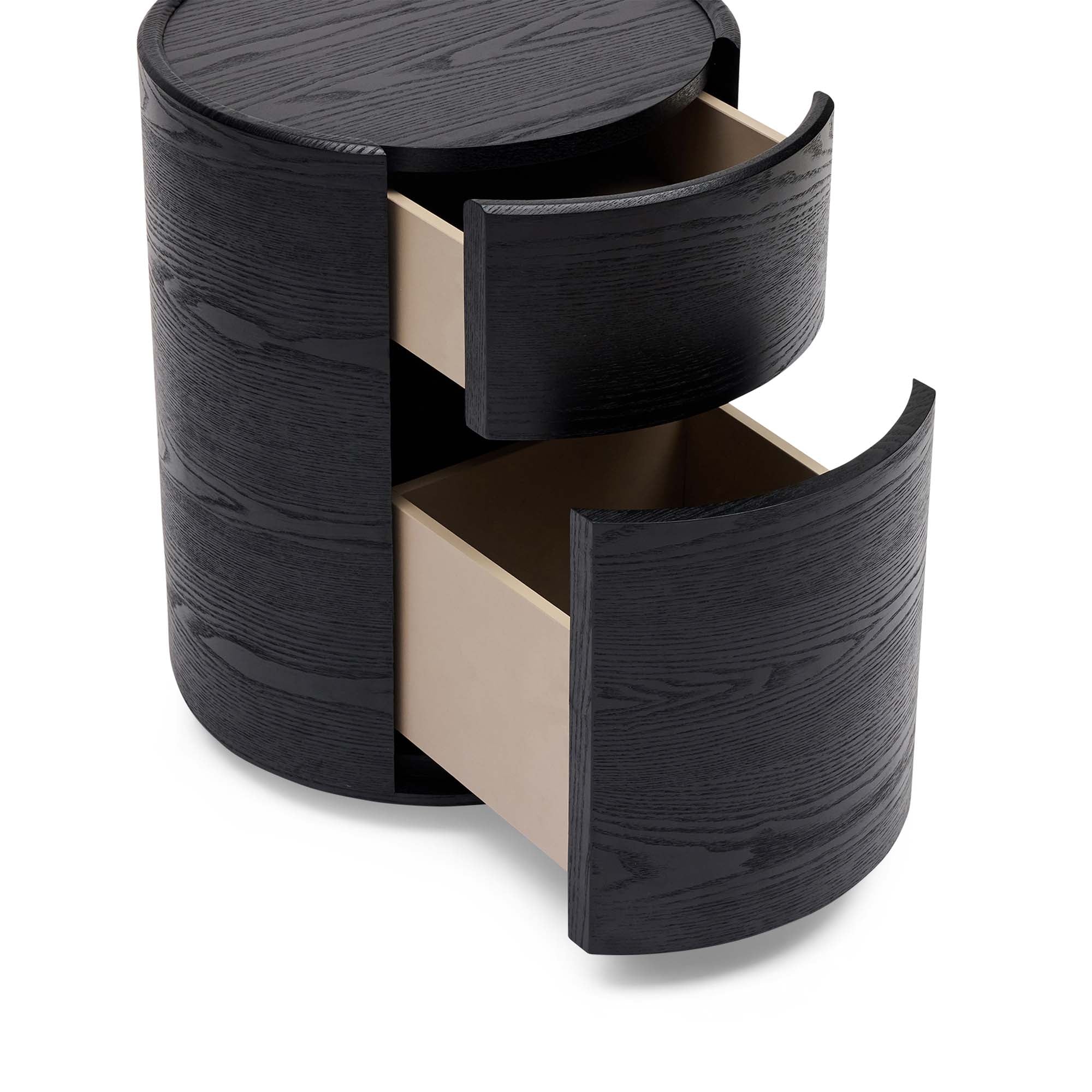 Rivo Round Bedside Black Ash