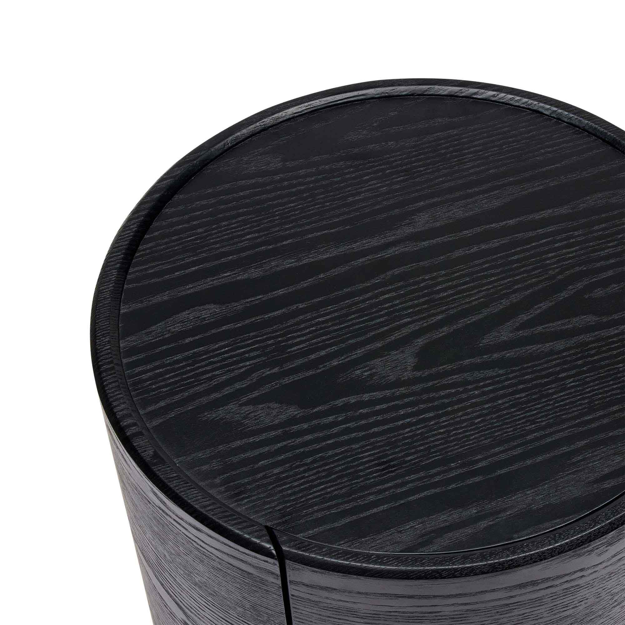 Rivo Round Bedside Black Ash
