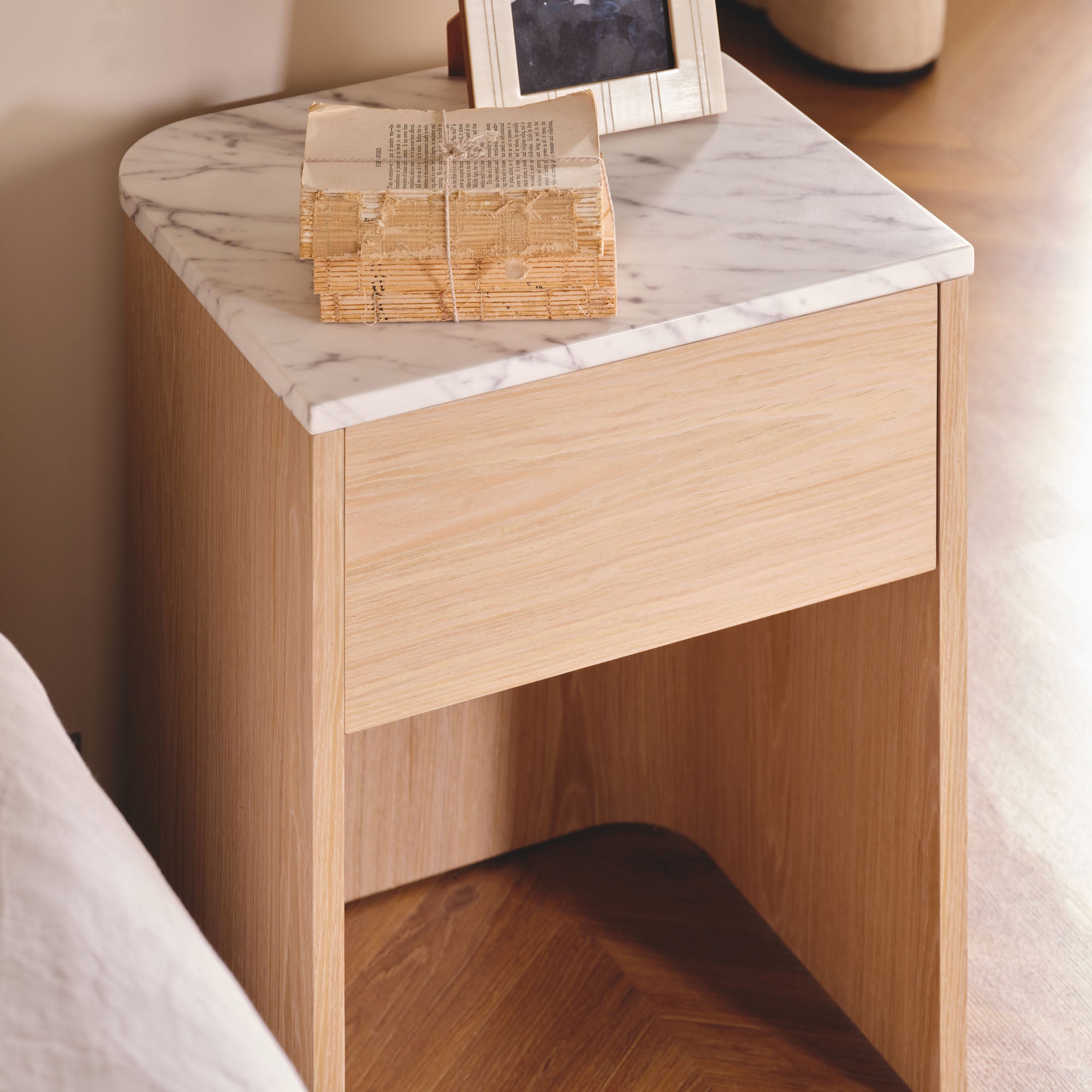 Lola Bedside Blonde Carrara Marble