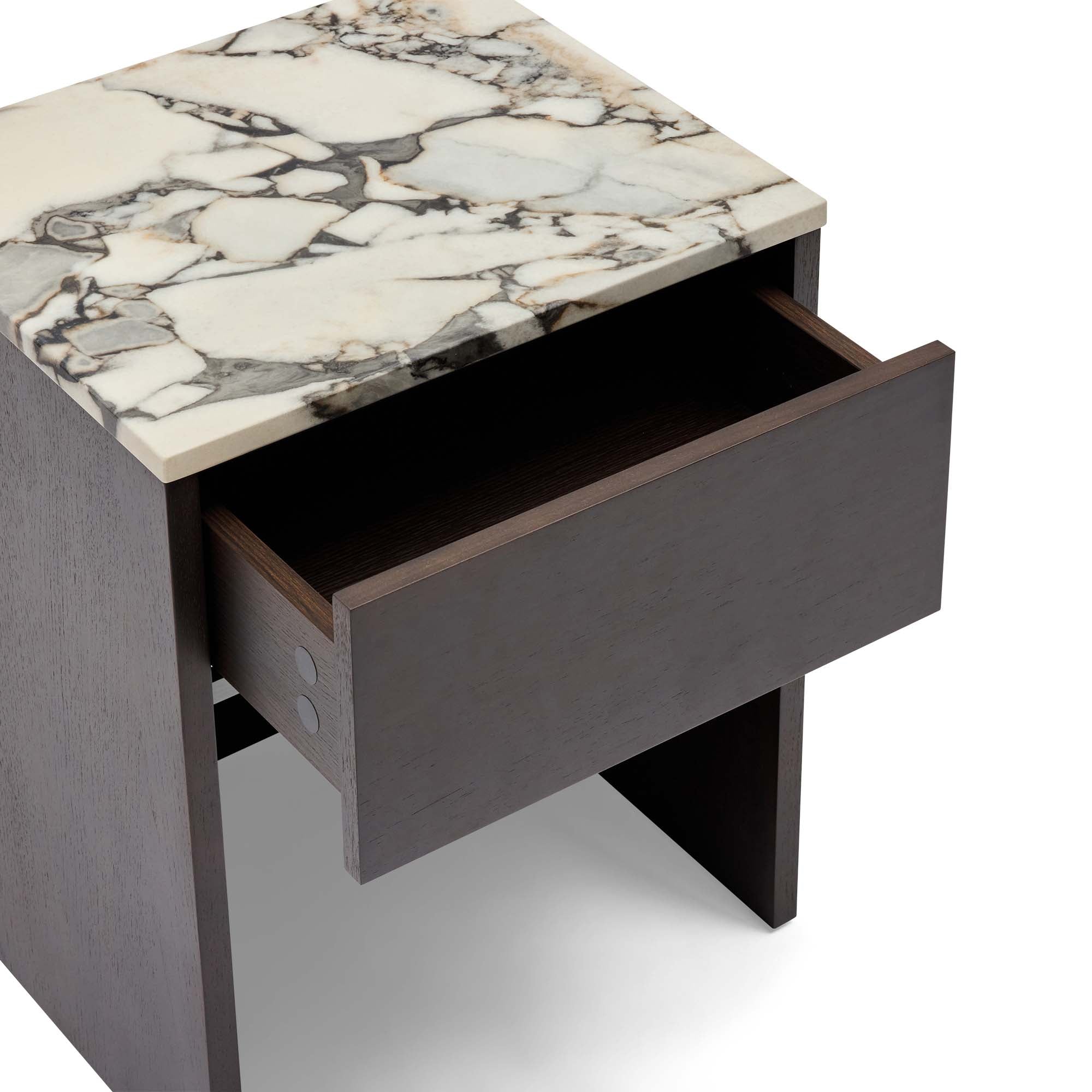 Lola Bedside Walnut Tempest Marble