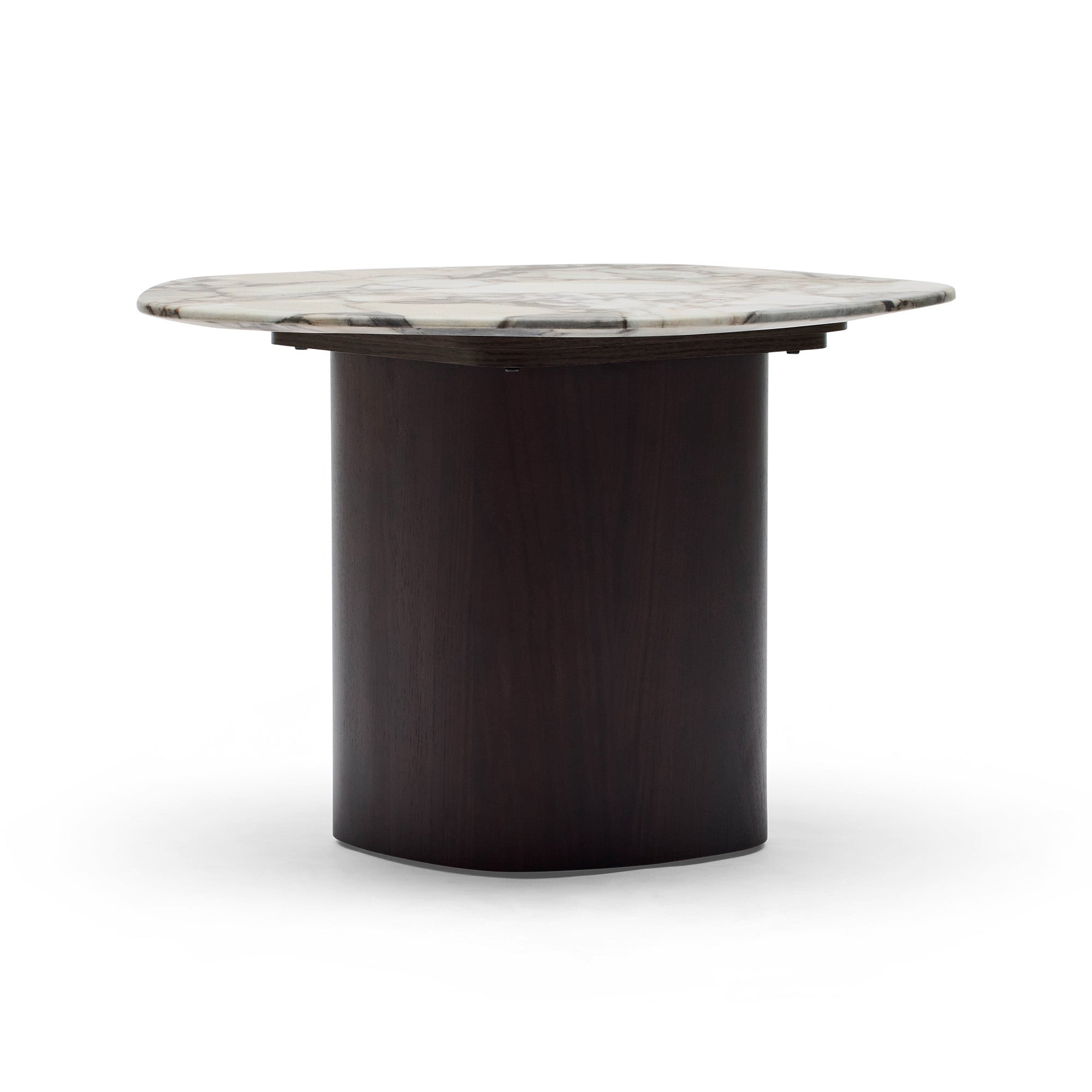 Lola Side Table Walnut Tempest Marble