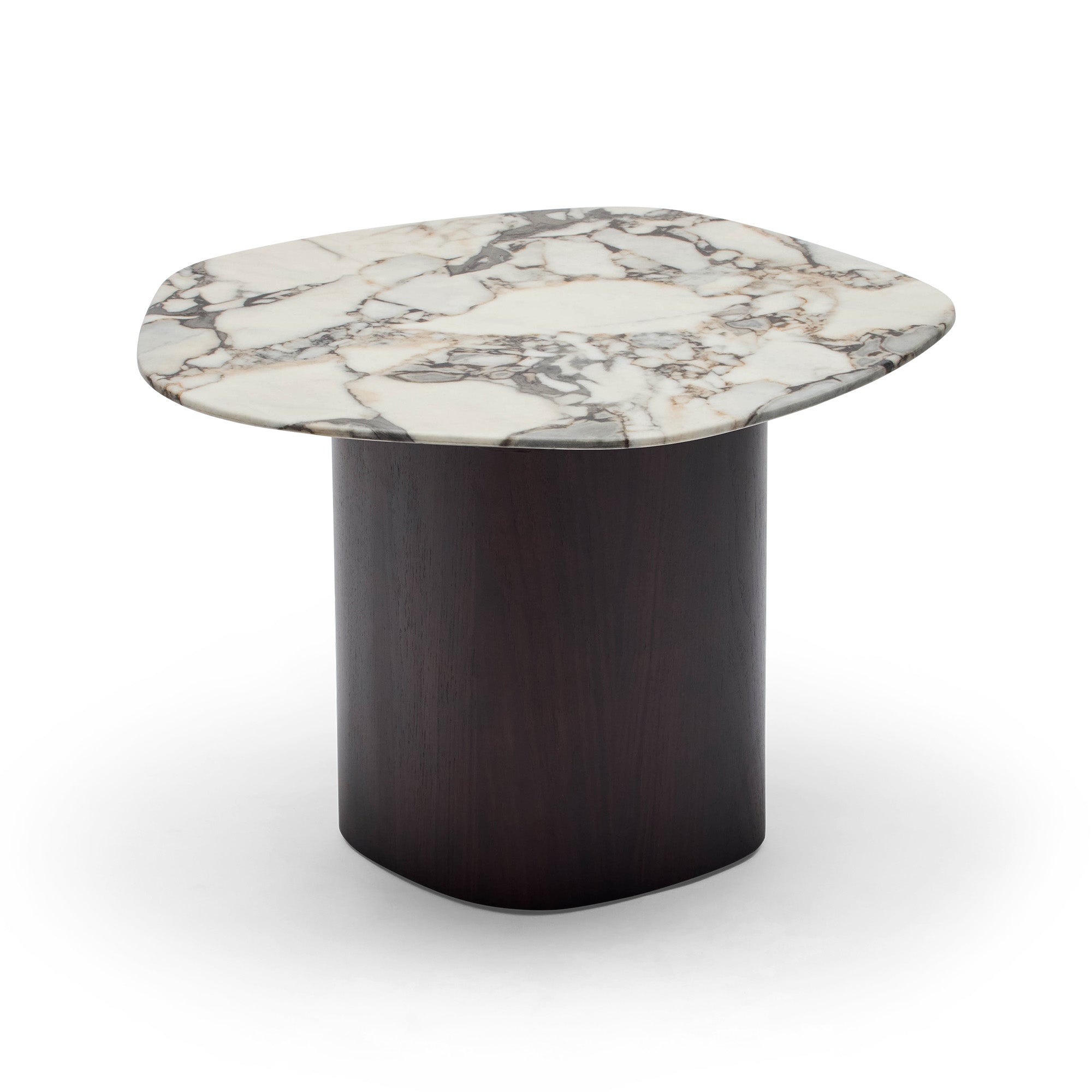 Lola Side Table Walnut Tempest Marble