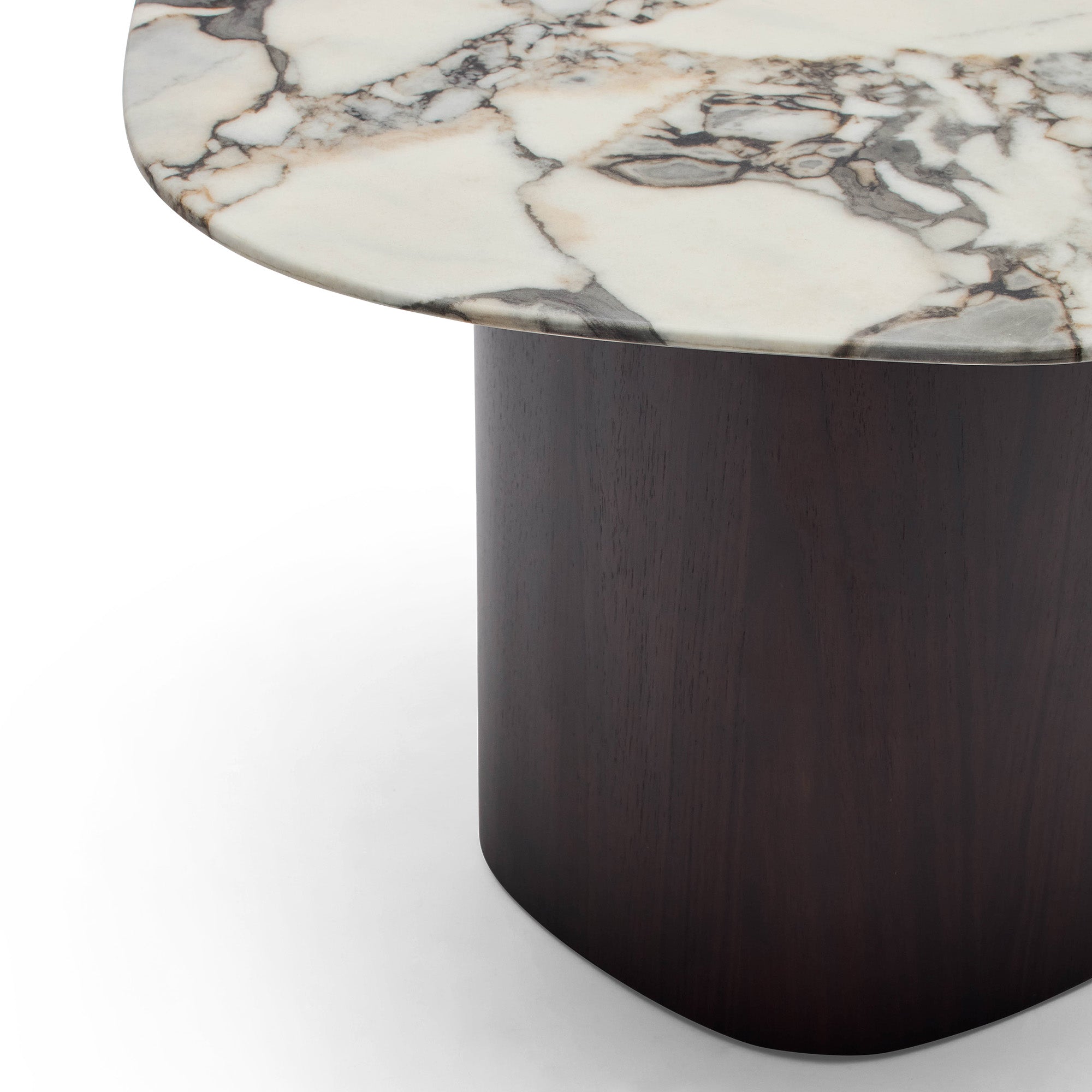Lola Side Table Walnut Tempest Marble