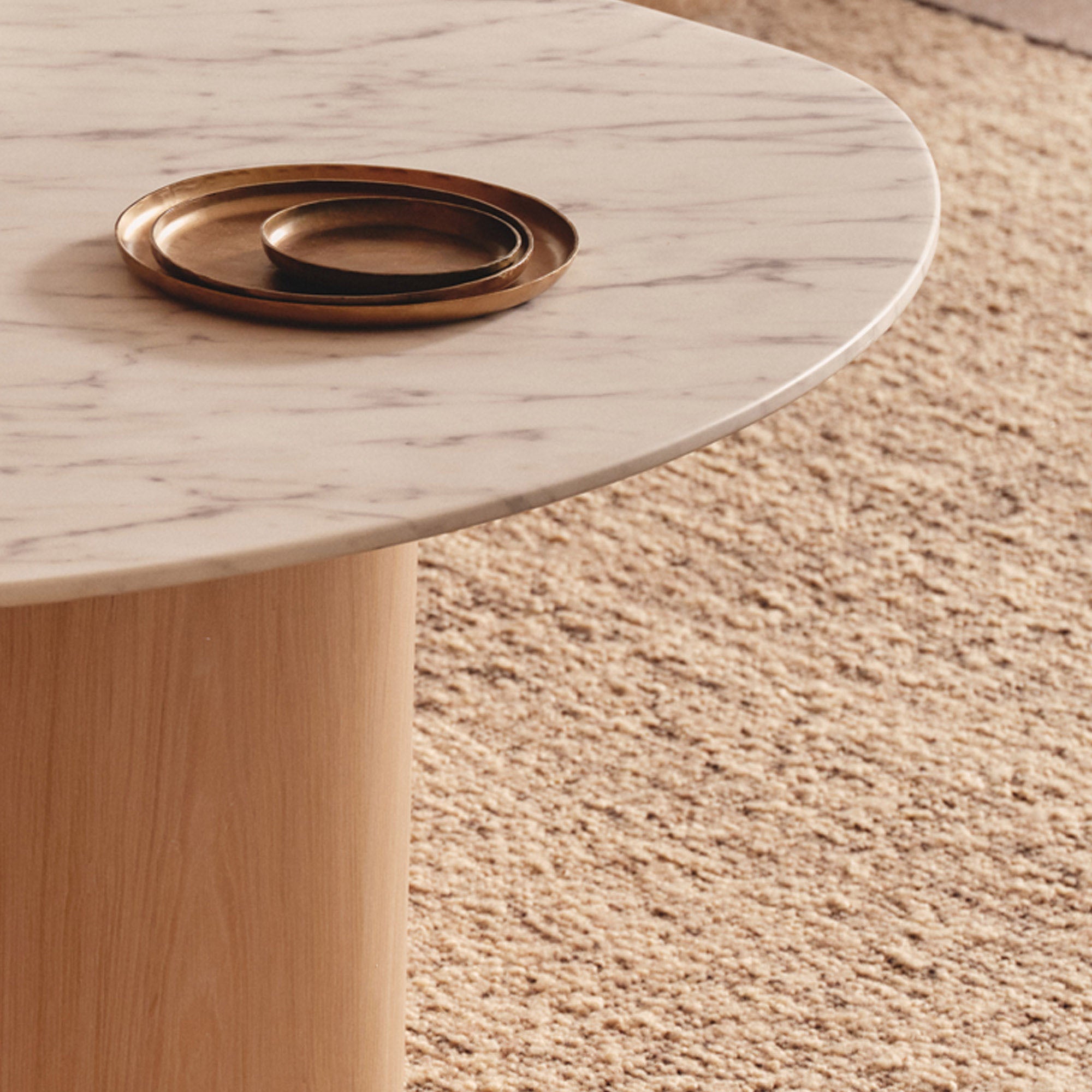 Lola Coffee Table Blonde Carrara Marble Small