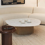 Lola Coffee Table Blonde Carrara Marble Large