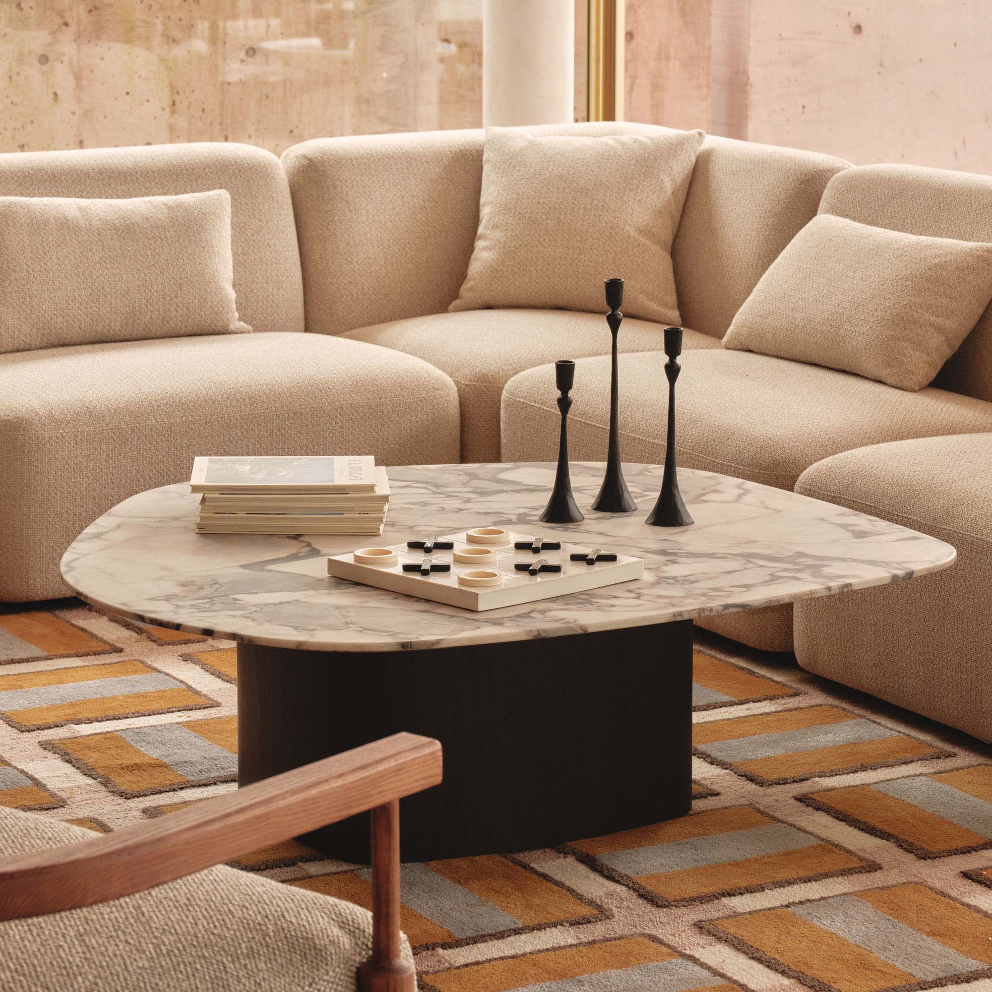 Lola Coffee Table Walnut Tempest Marble Large