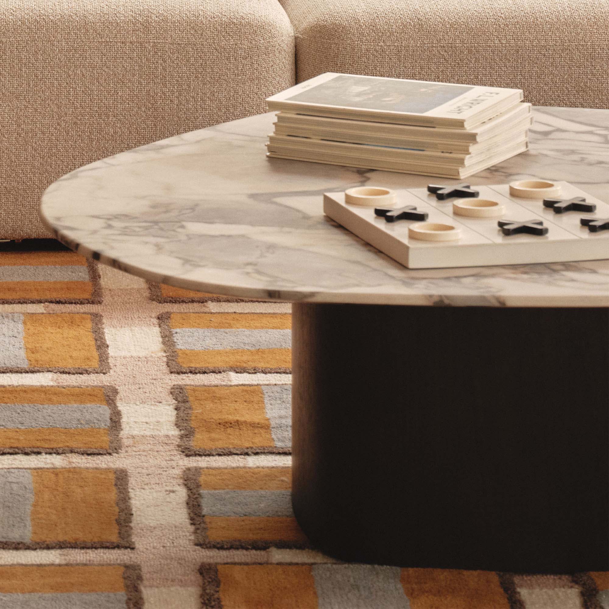 Lola Coffee Table Walnut Tempest Marble Large