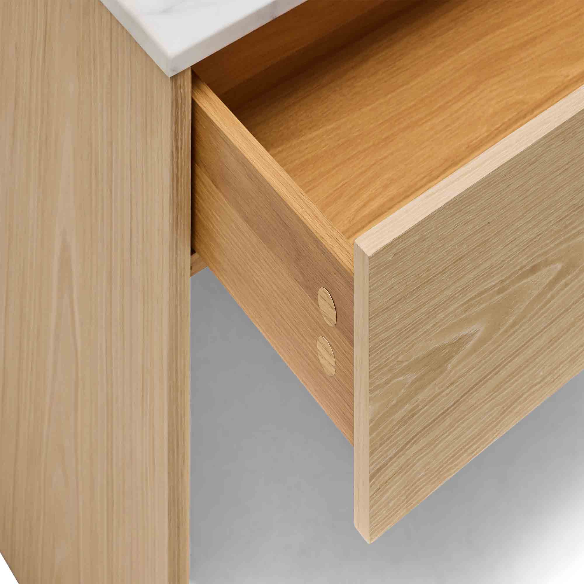 Lola Bedside Blonde Carrara Marble Grande