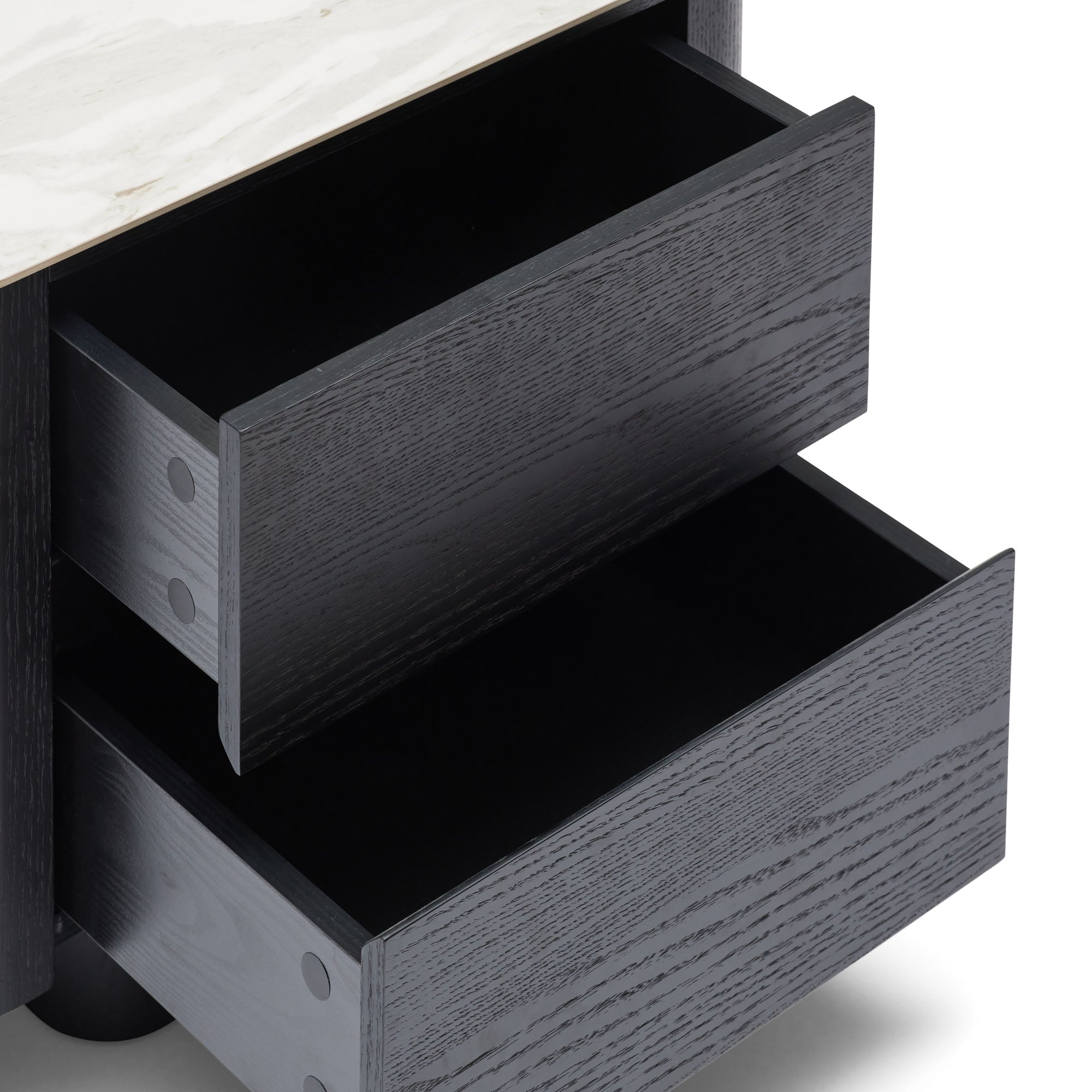 Clio Bedside Black White Marble Ceramic