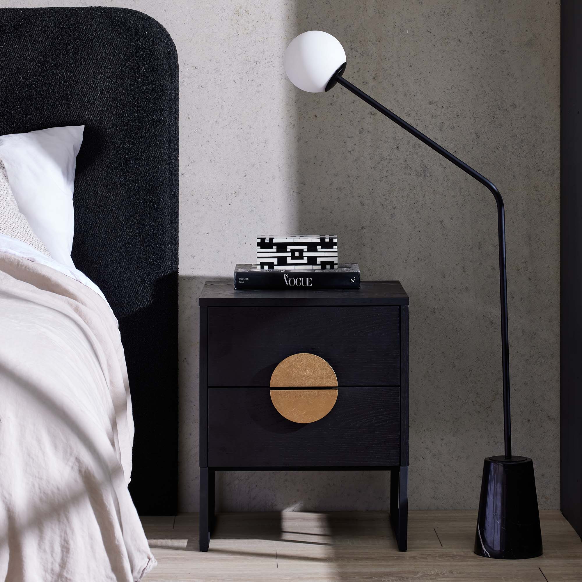 Luna II Bedside Black Gold