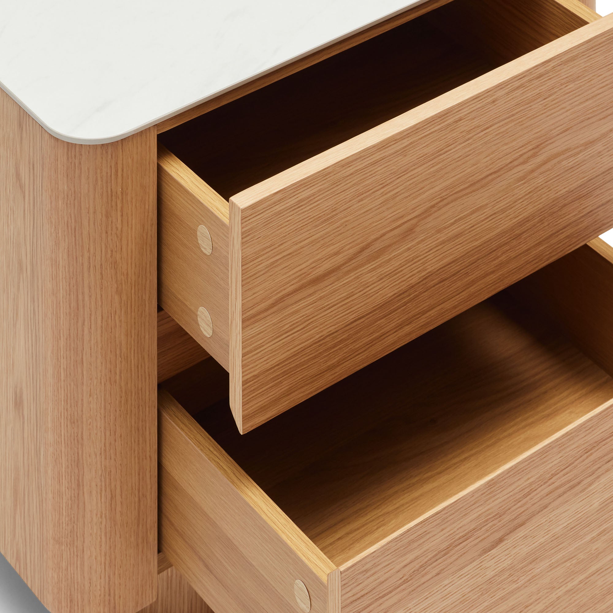 Clio Bedside Natural White Marble Ceramic