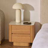 Clio Bedside Natural White Marble Ceramic