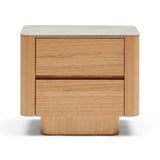 Clio Bedside Natural White Marble Ceramic