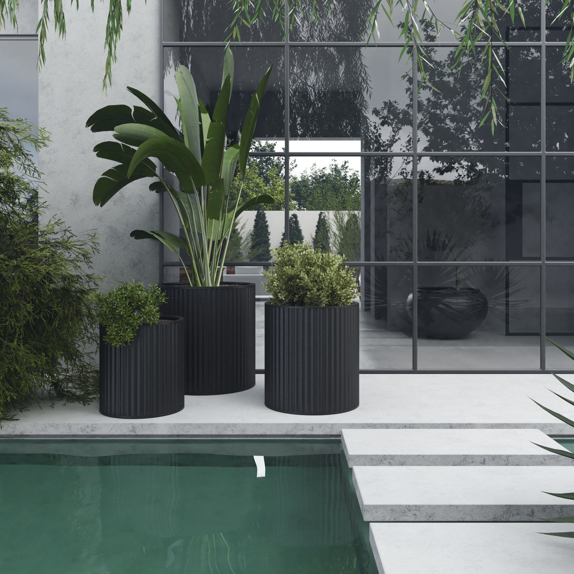 Cayman Planter Large Black