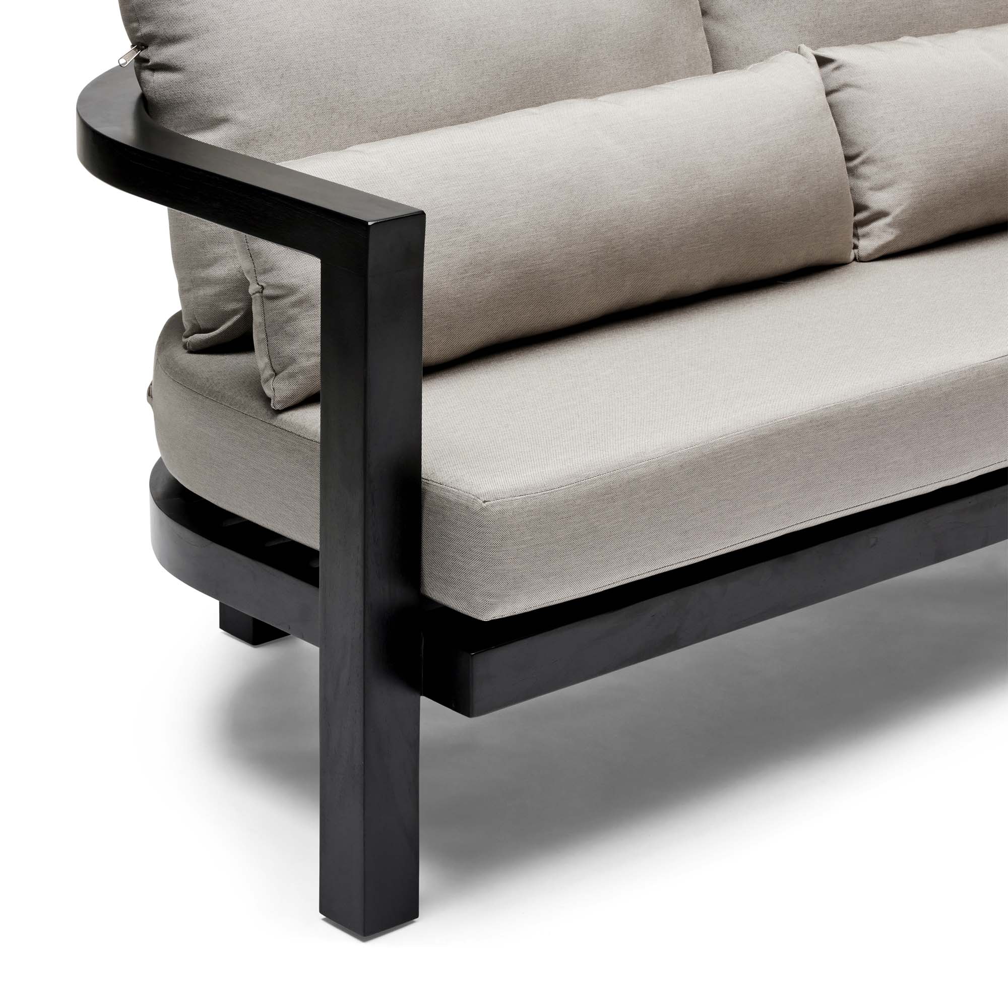 Java Outdoor Sofa Black & Taupe