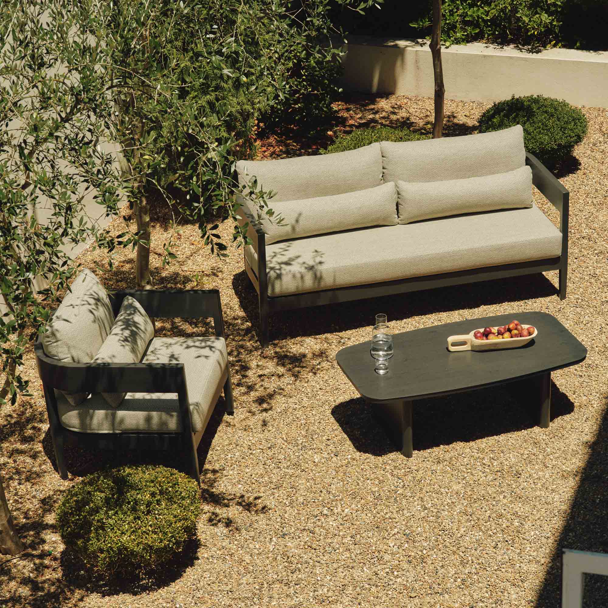 Sorrento Outdoor Sofa Black & Olive Grove