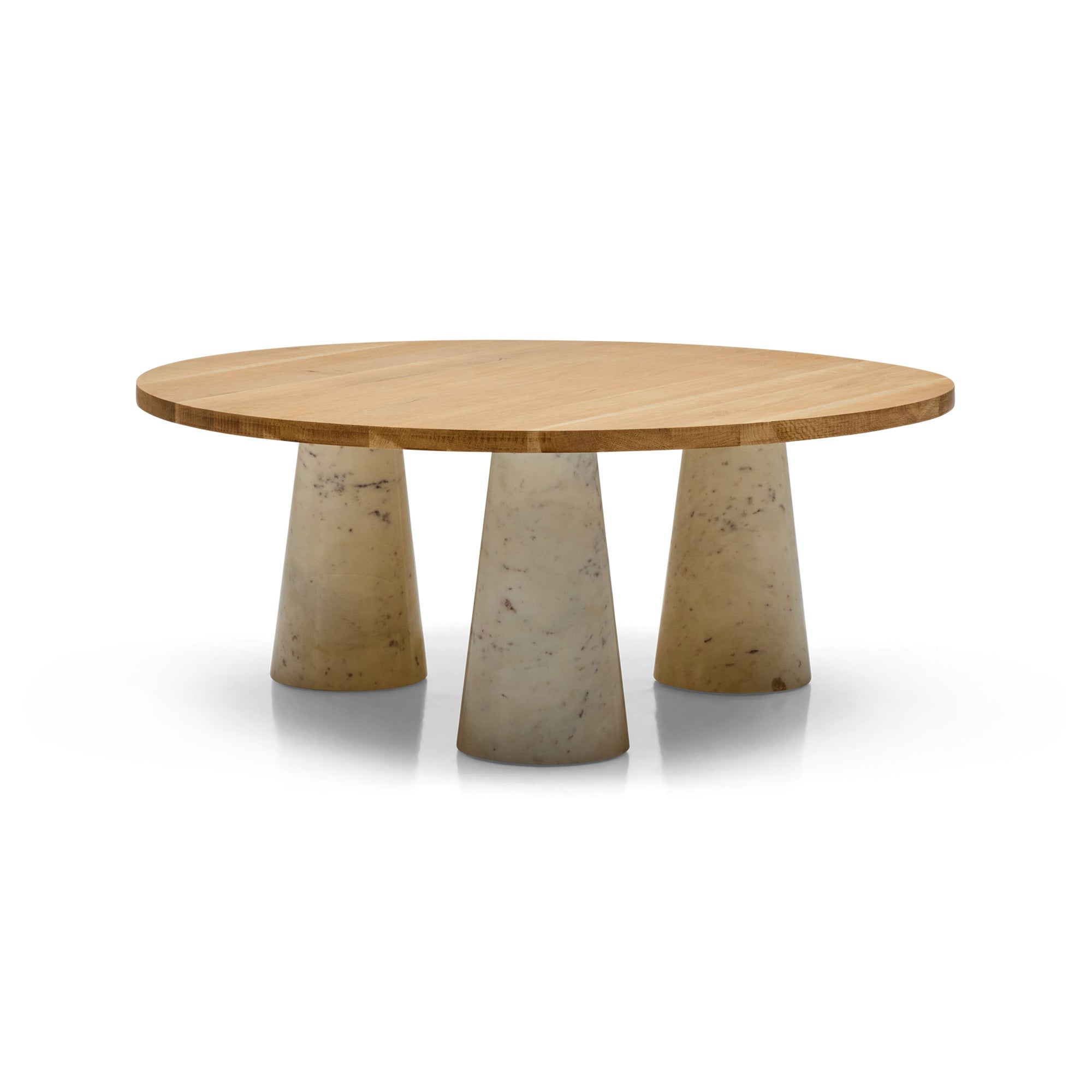Beau Coffee Table White Banswara Marble Honey Oak Sample