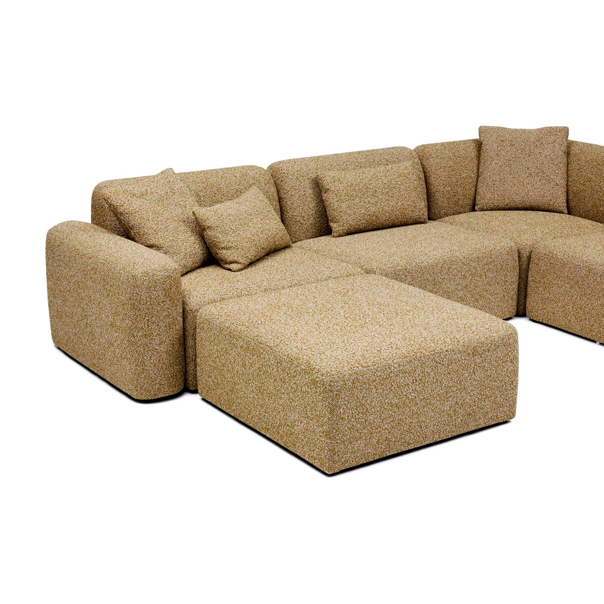 Paige Modular Sofa Dijon 4 Seat Corner with Ottoman Sample