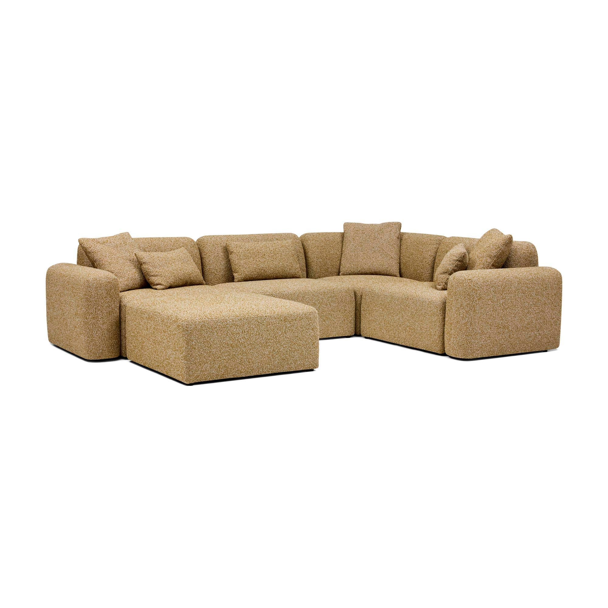 Paige Modular Sofa Dijon 4 Seat Corner with Ottoman Sample