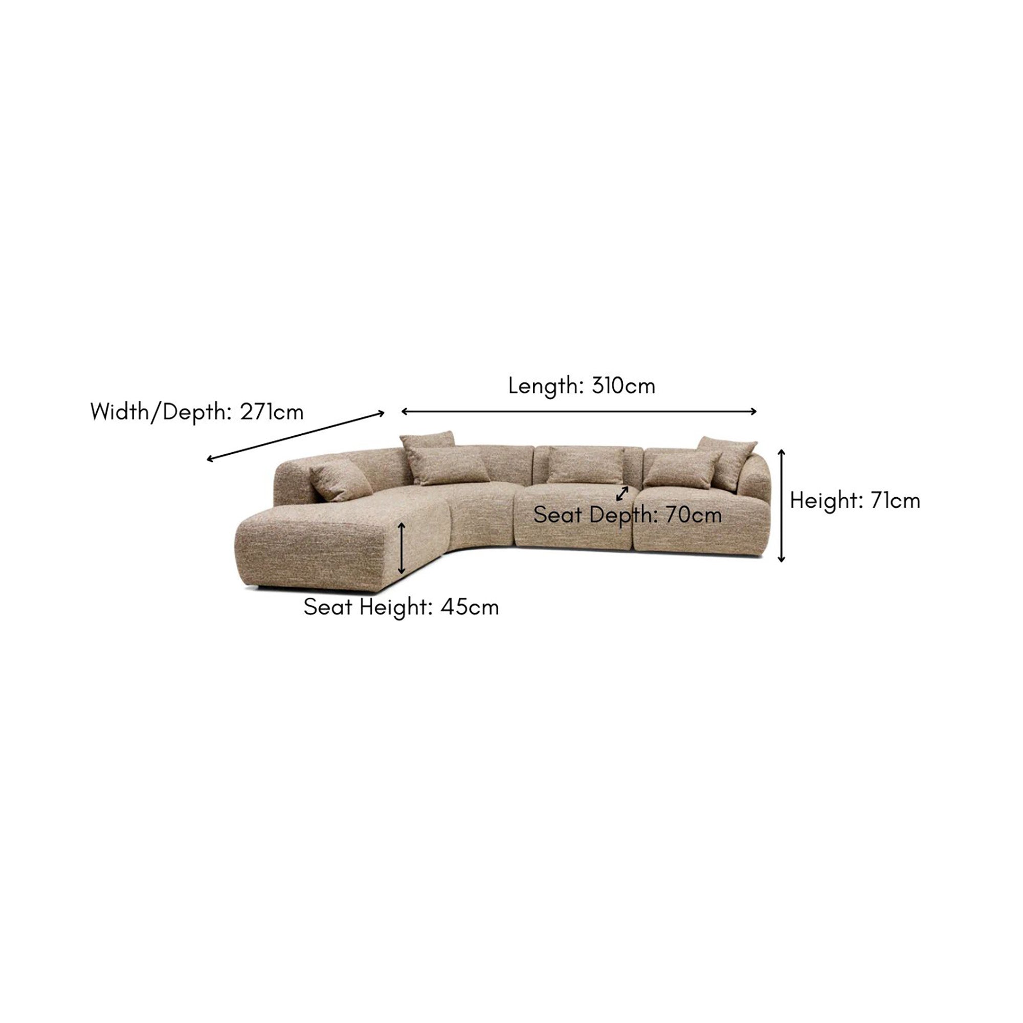 Harris Modular Sofa Desert 4 Seat Left Chaise