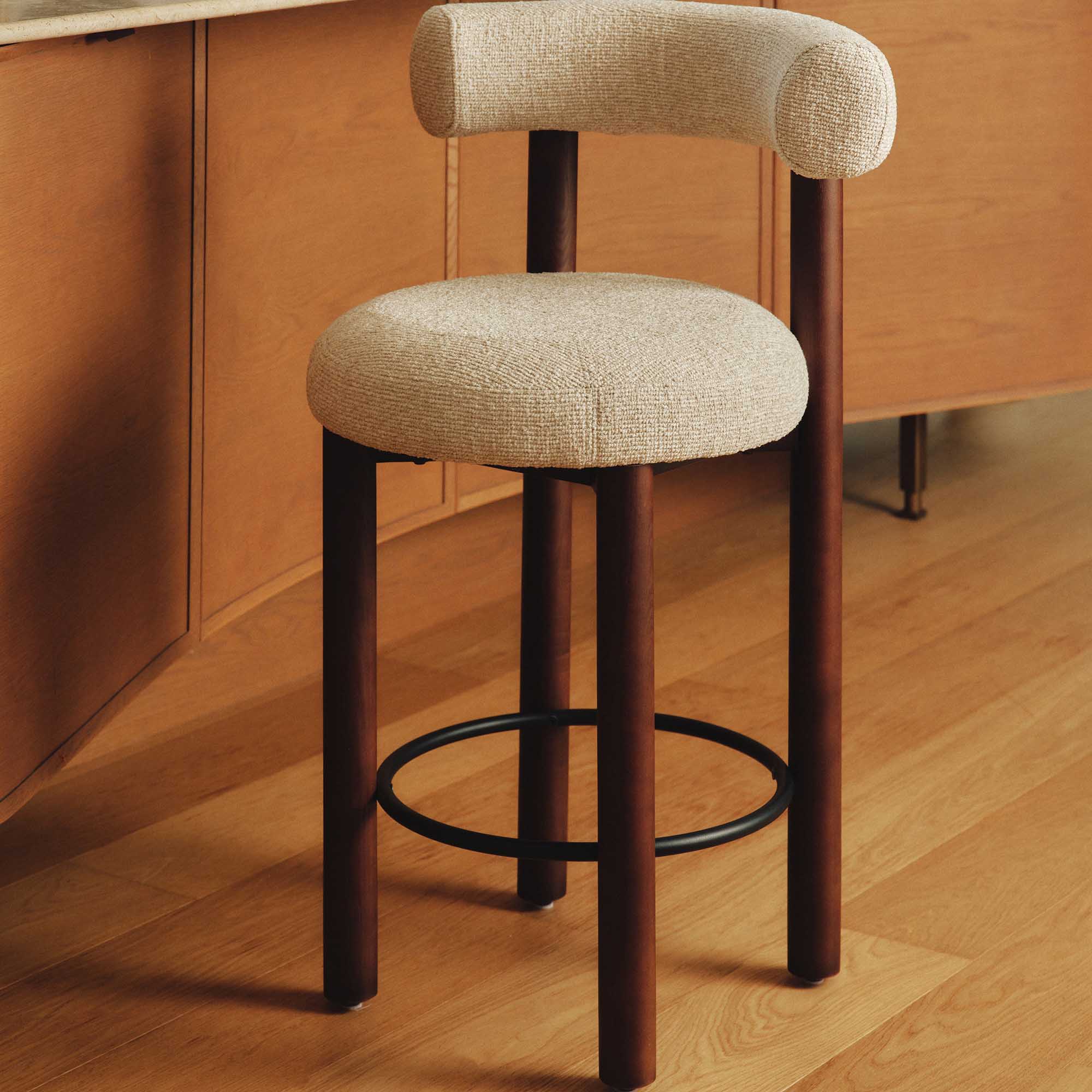Rossi Bar Stool Biscotti Walnut