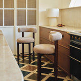 Rossi Bar Stool Mushroom Walnut