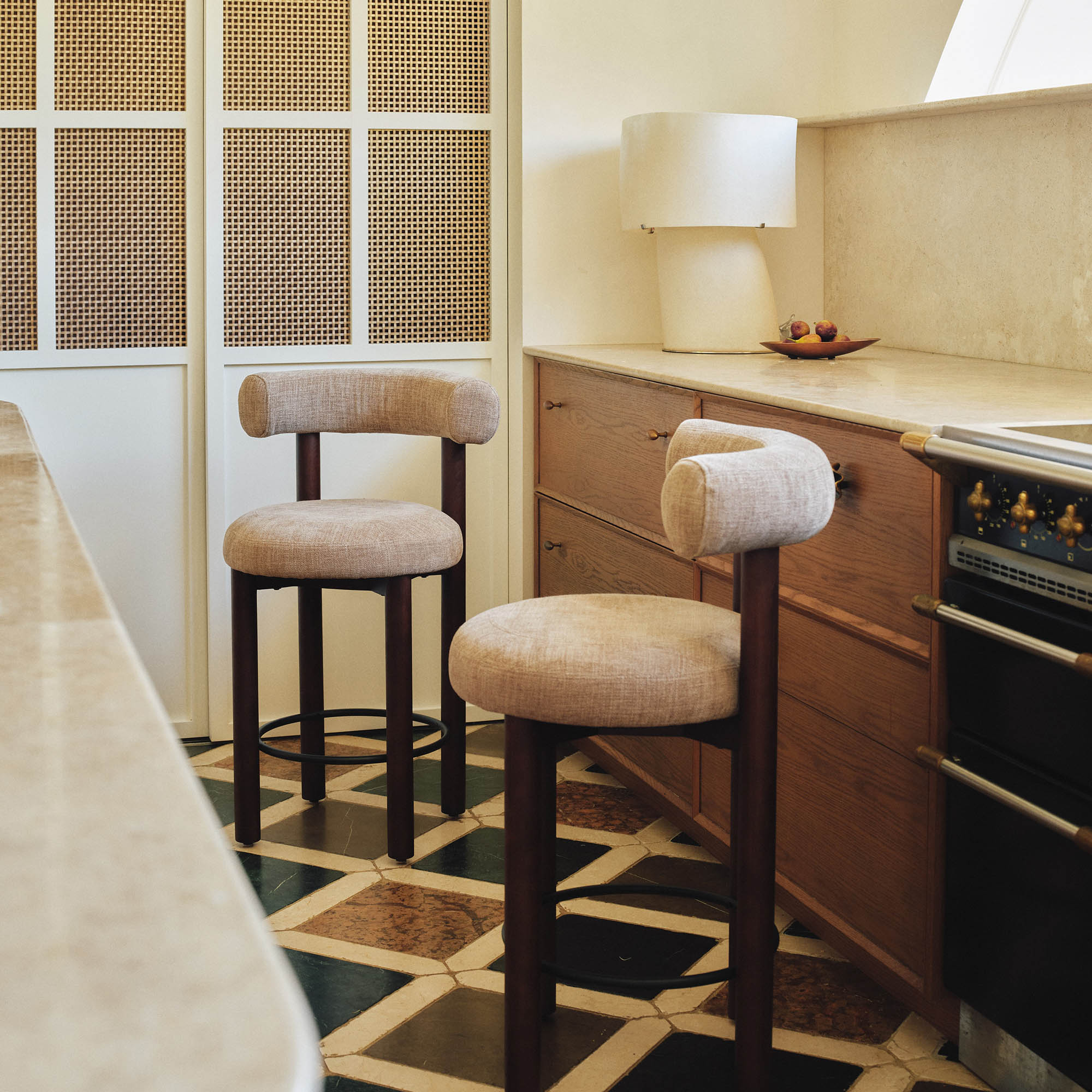 Rossi Bar Stool Mushroom Walnut