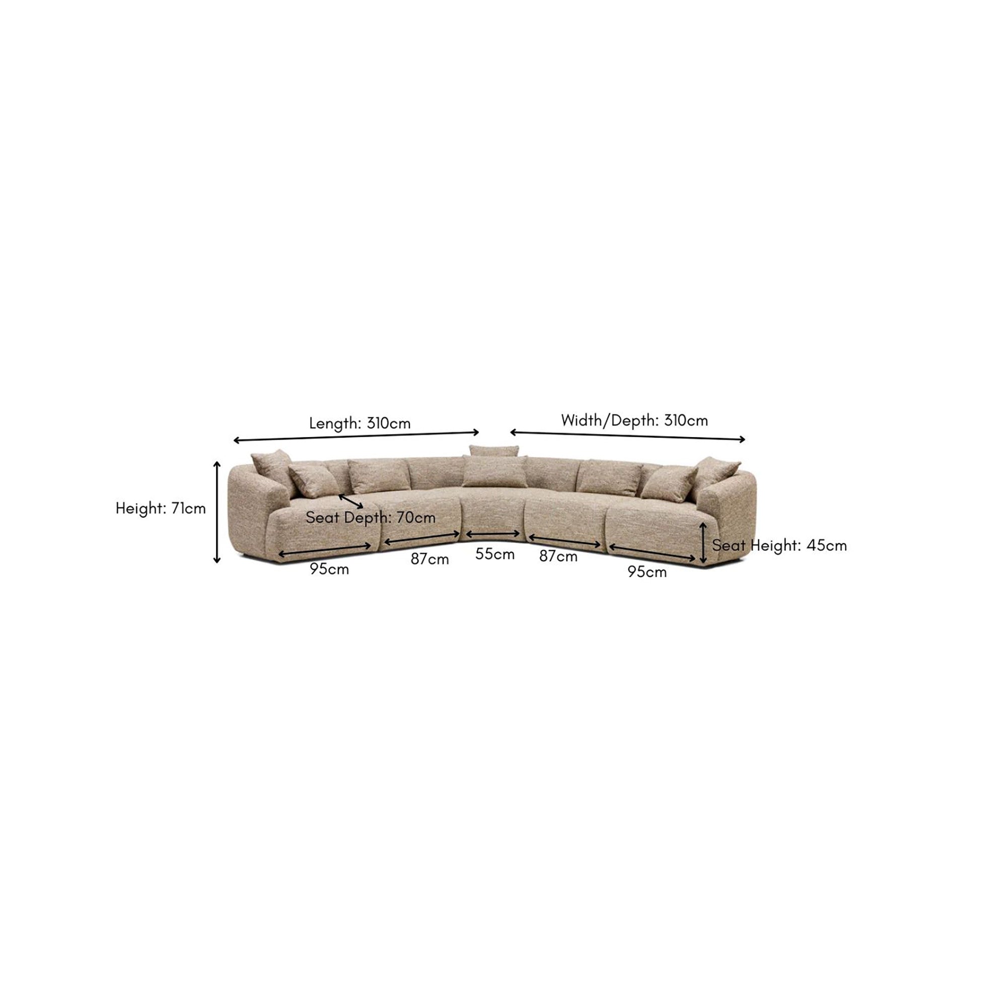 Harris Modular Sofa Desert 5 Seat Corner