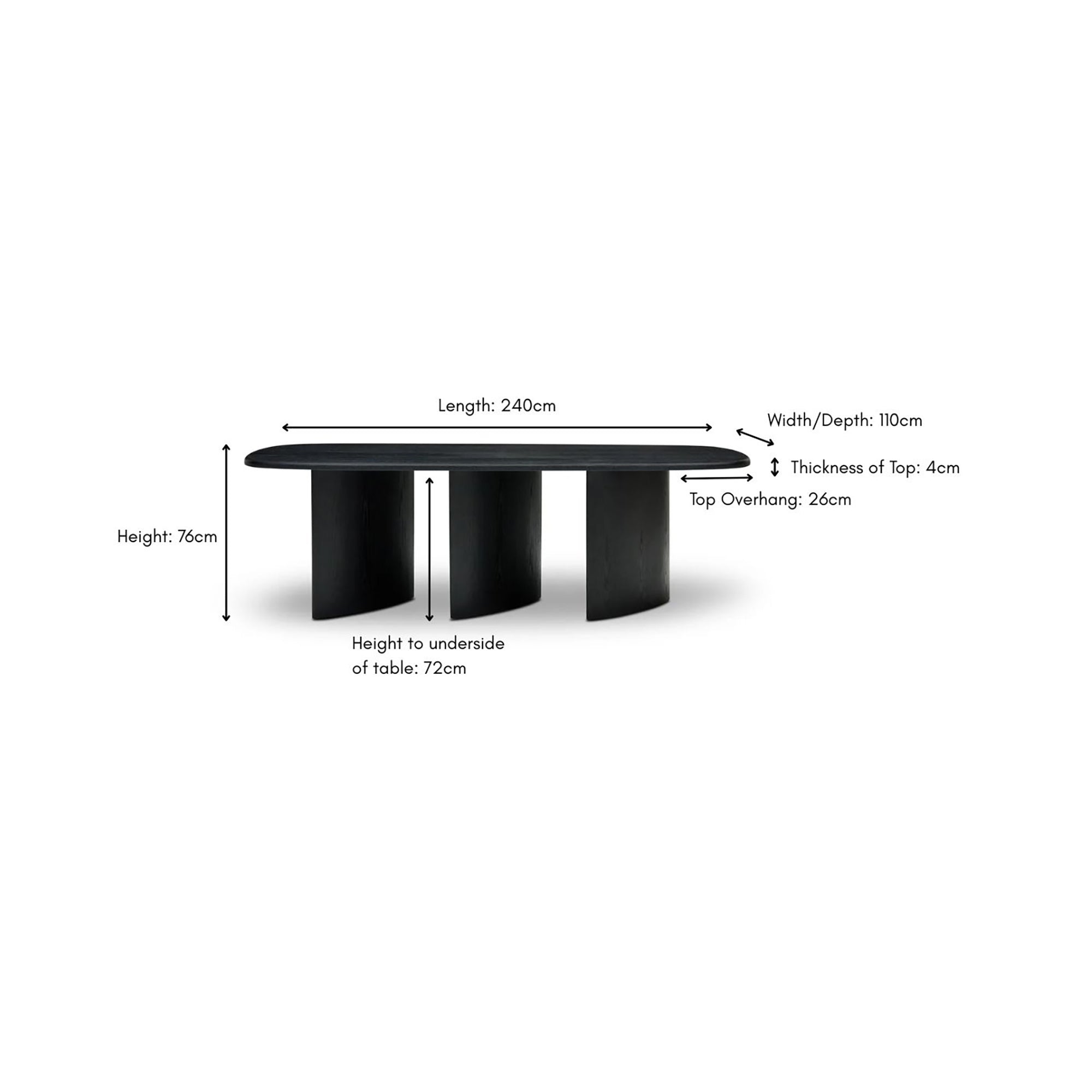 Halo Dining Table Black Ash