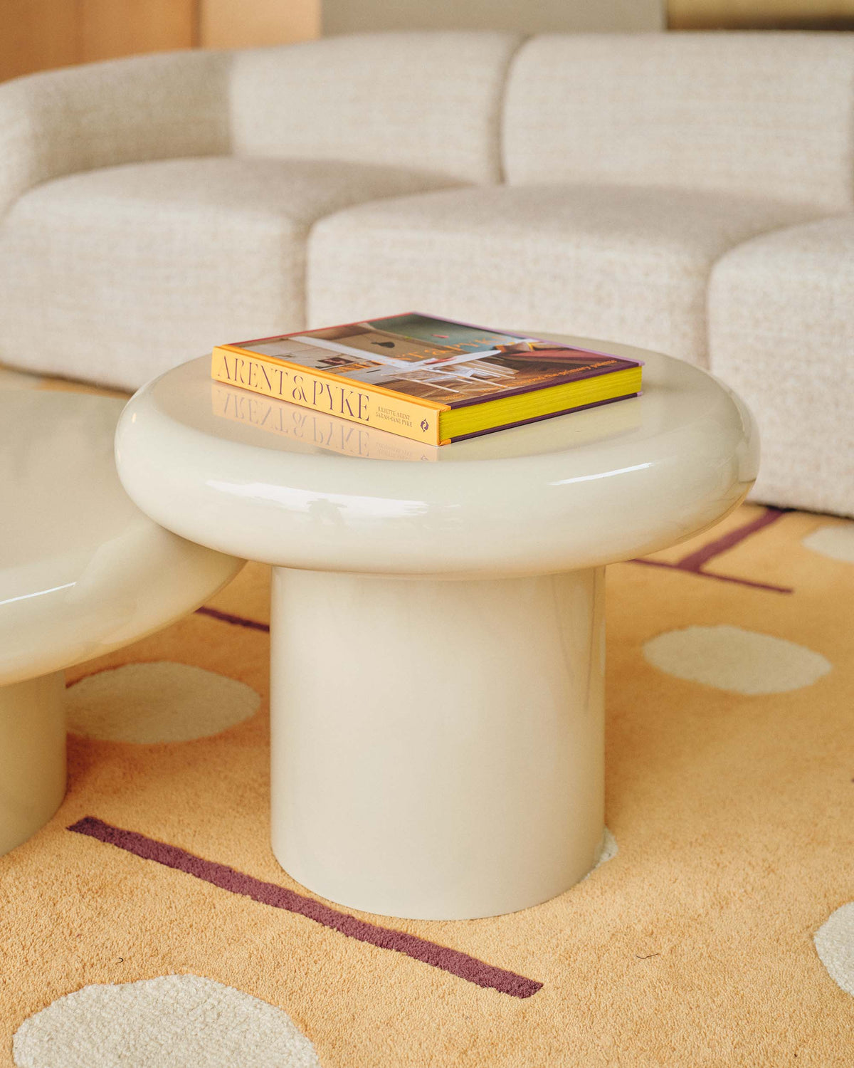 Carter Coffee Table Small Beige Gloss