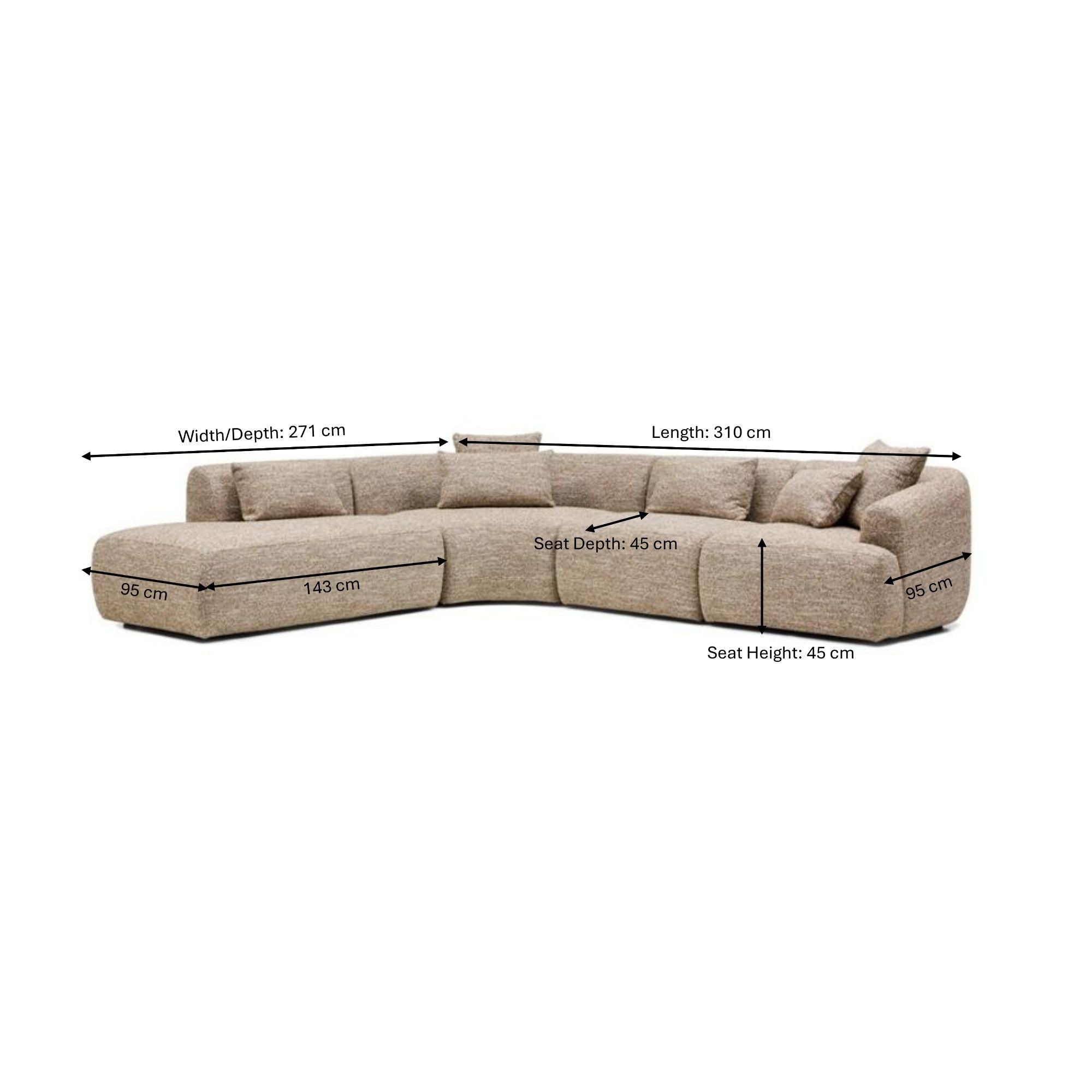 Harris Modular Sofa Desert 4 Seat Left Chaise