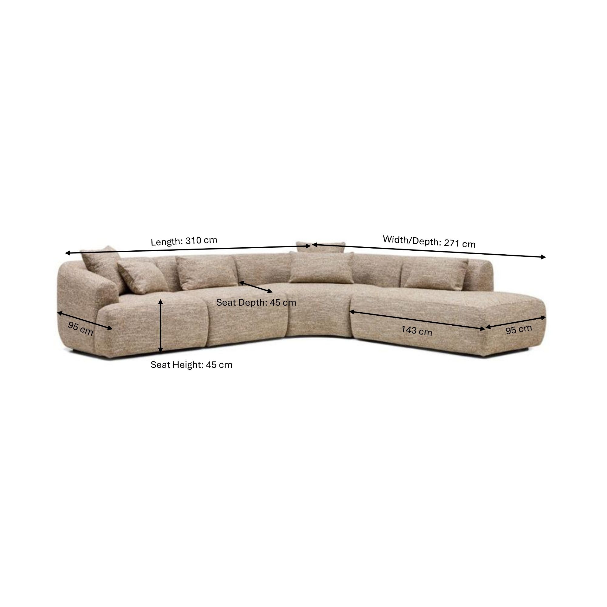 Harris Modular Sofa Desert 4 Seat Right Chaise