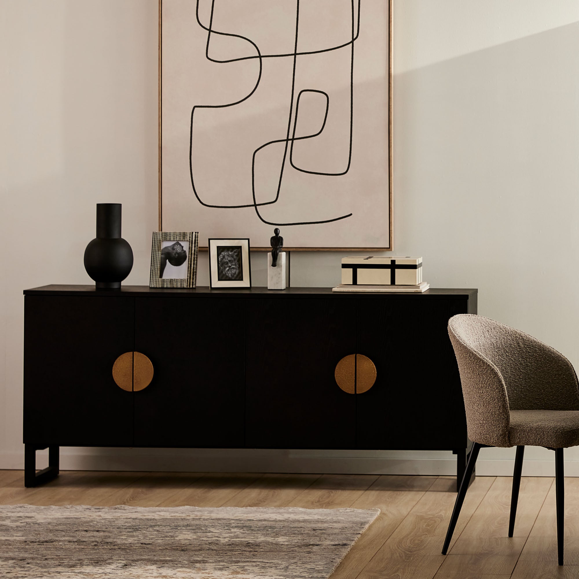 Sideboard with deals black legs