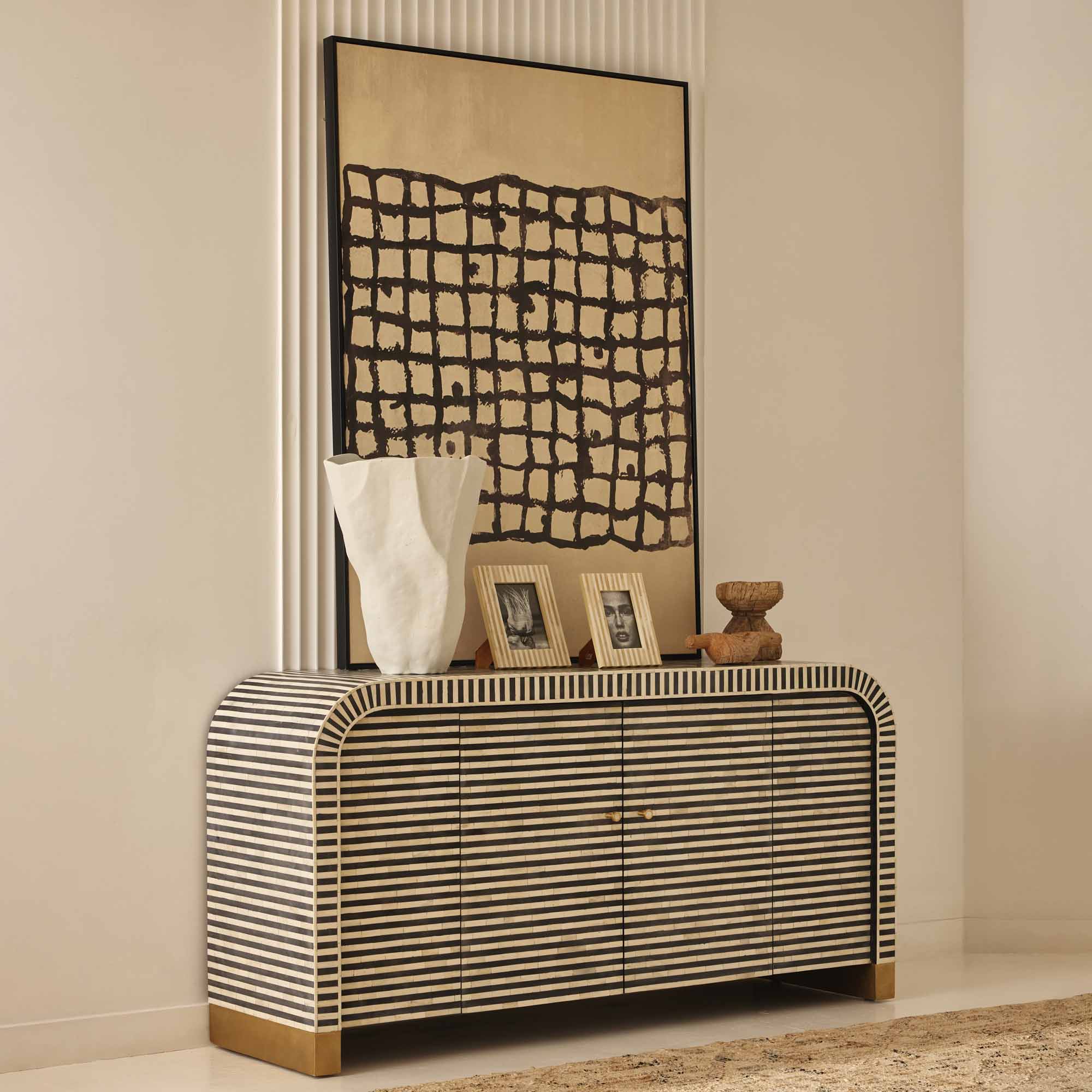 Hugo Bone Inlay Sideboard Black