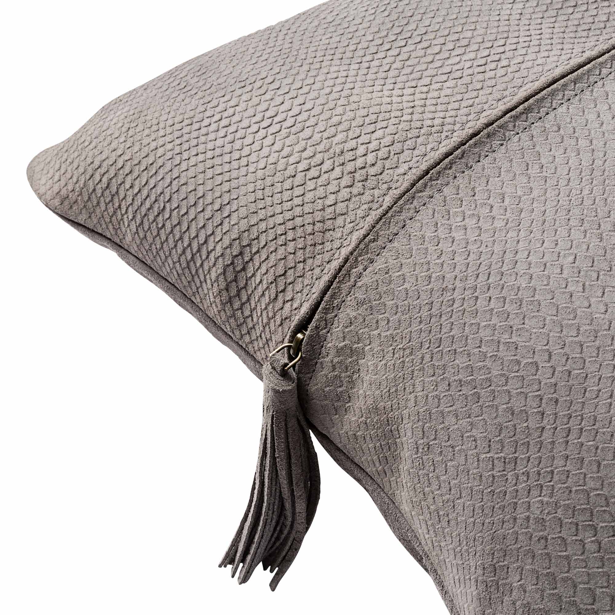Pelle Leather Cushion Dark Grey 48x48