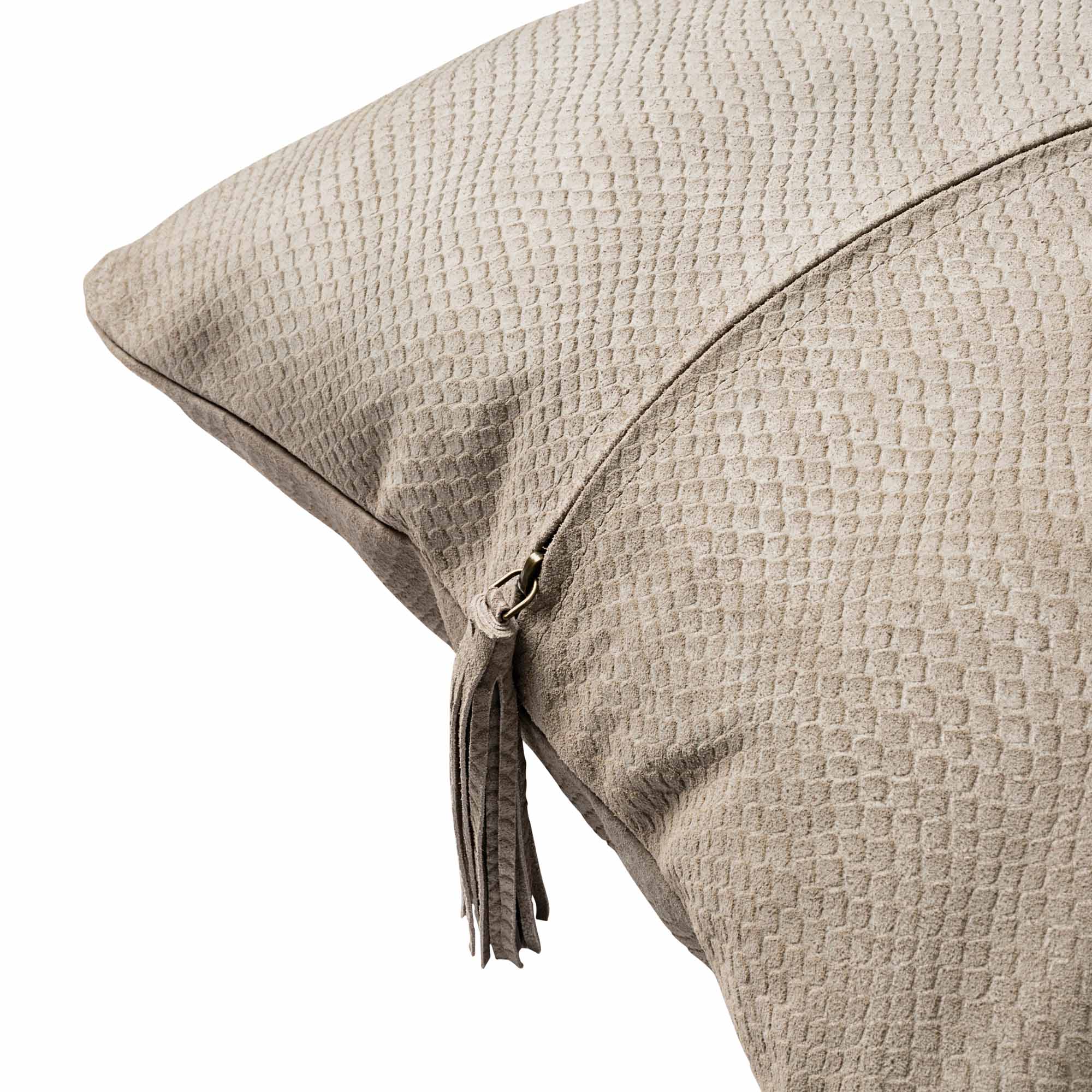 Pelle Leather Cushion Light Grey 48x48