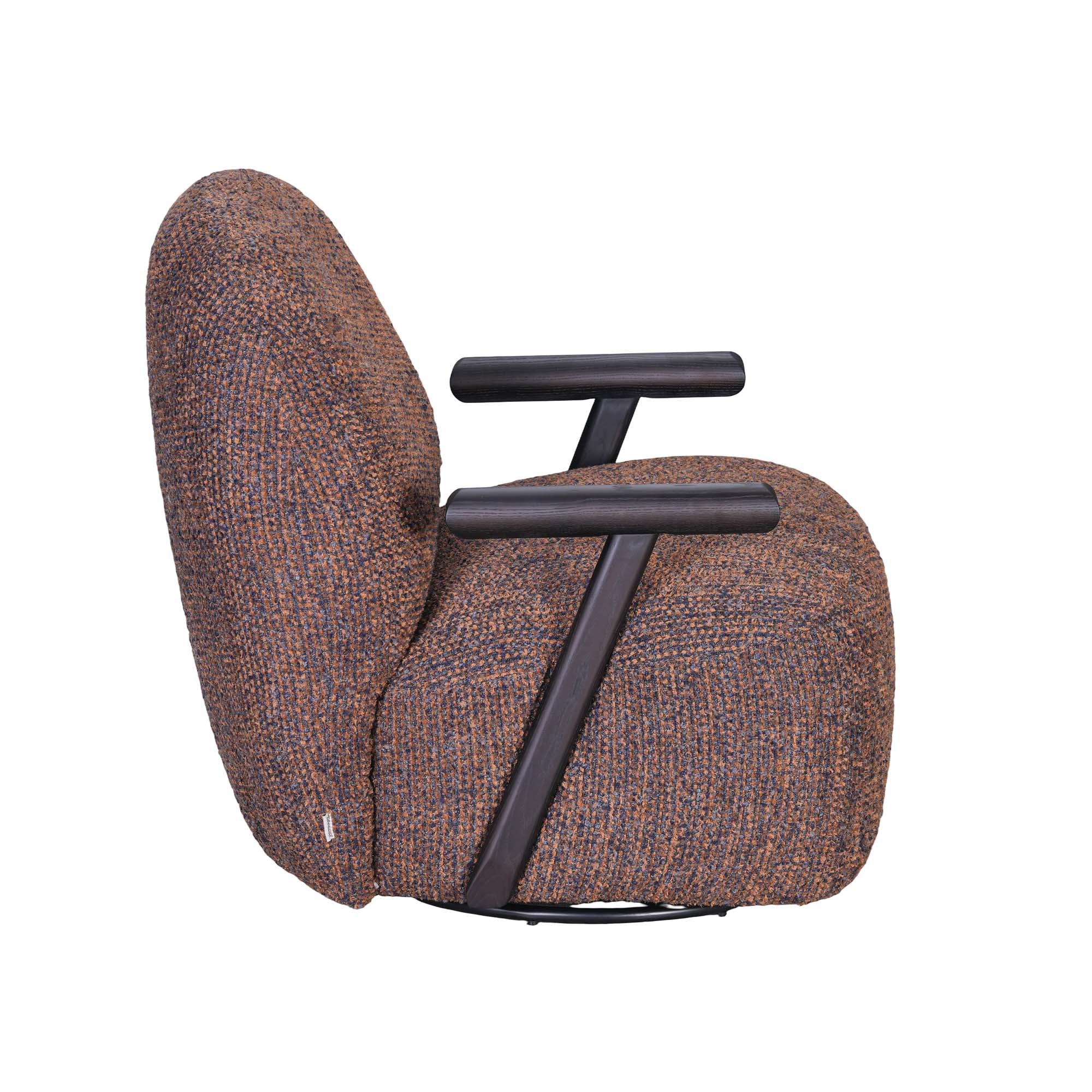 Lysa Swivel Chair Navy Rust
