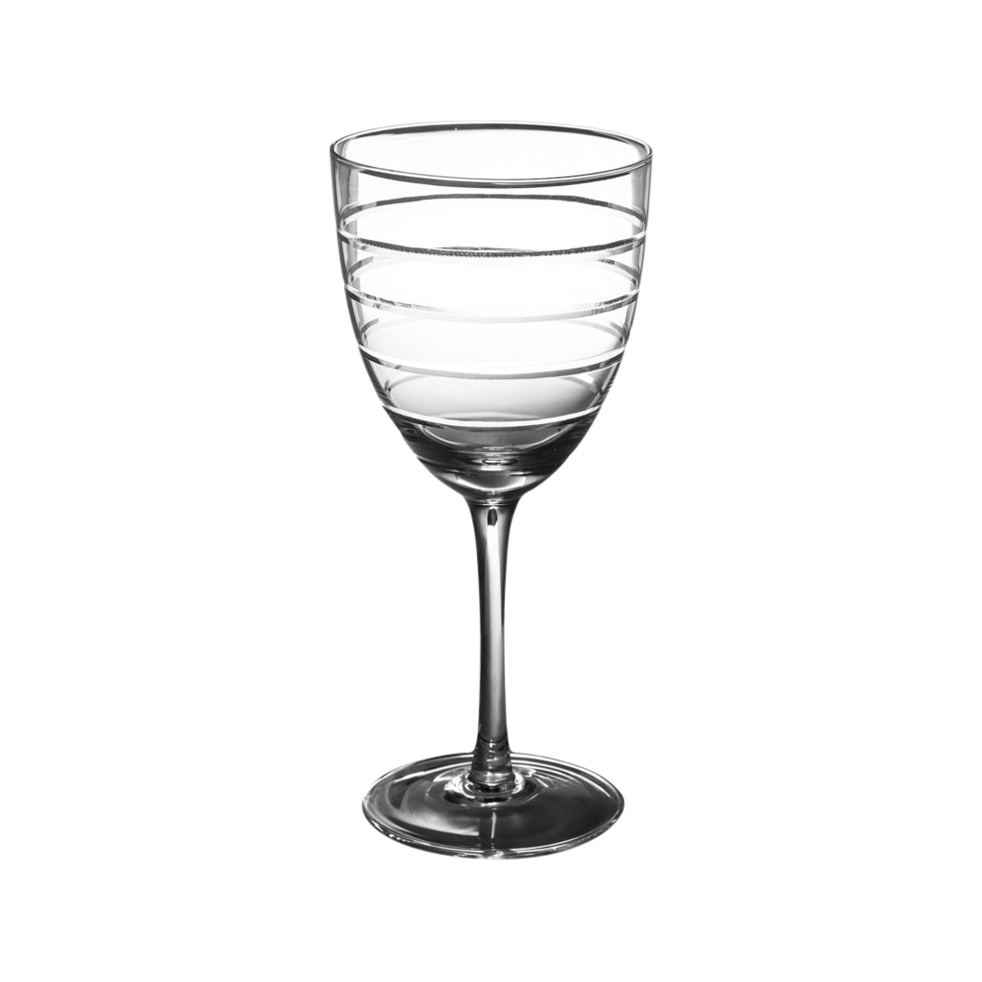 Abella Etched White Wine Glass Set 4